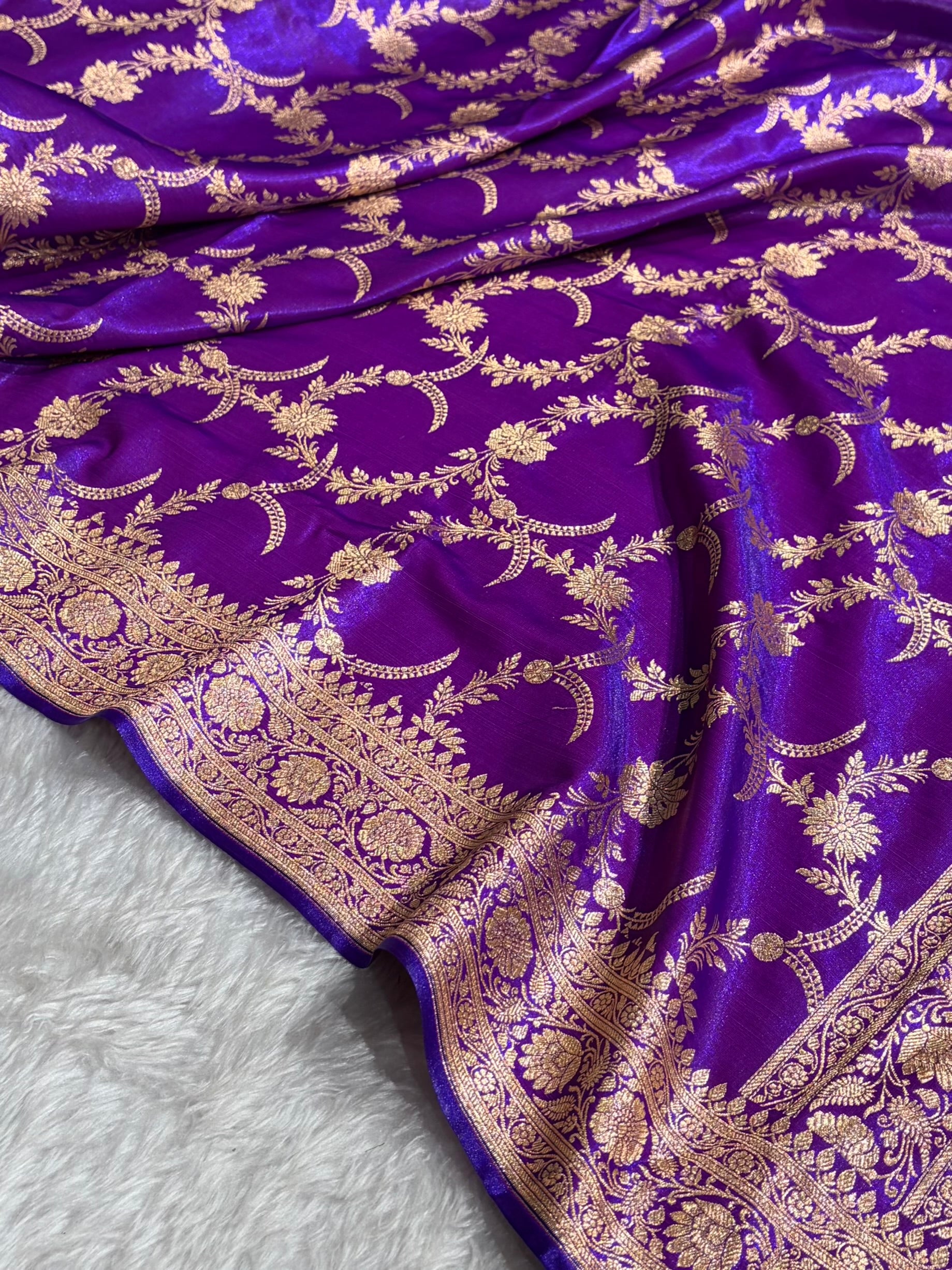 Satin Silk Banarasi Jaal In Purple Shades SS18