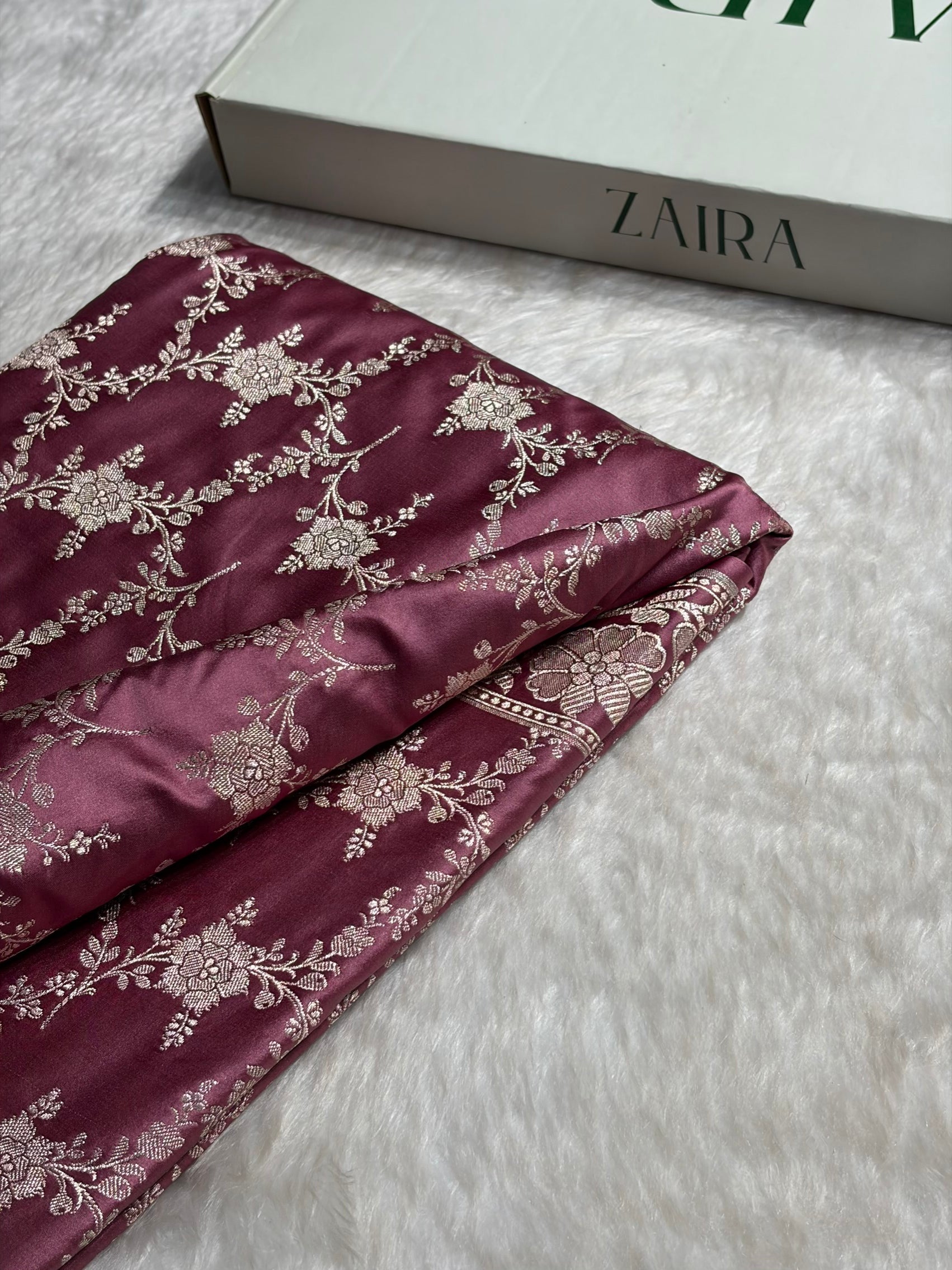 Copper Rose Shades Mashru Silk Banarasi Saree With Jaal Pattern MS71