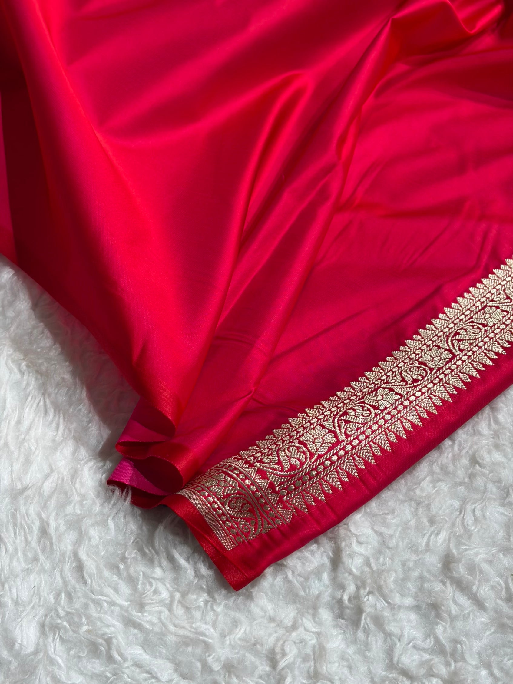 Premium Banarasi Satin Katan Saree in Cross Rani Shades SK90