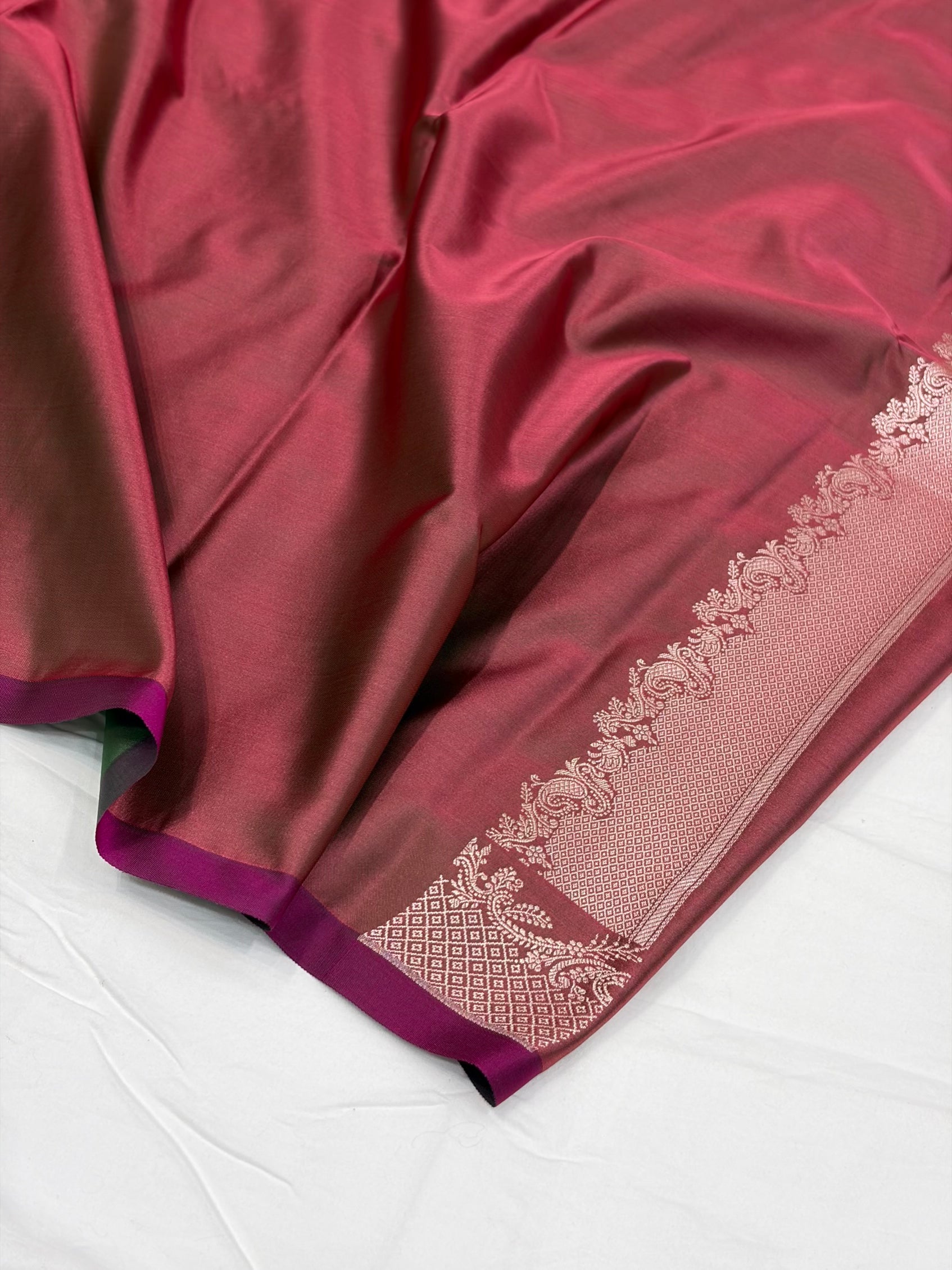 Rusty Mauve Shade With Booti Pattern Mashru Silk Saree