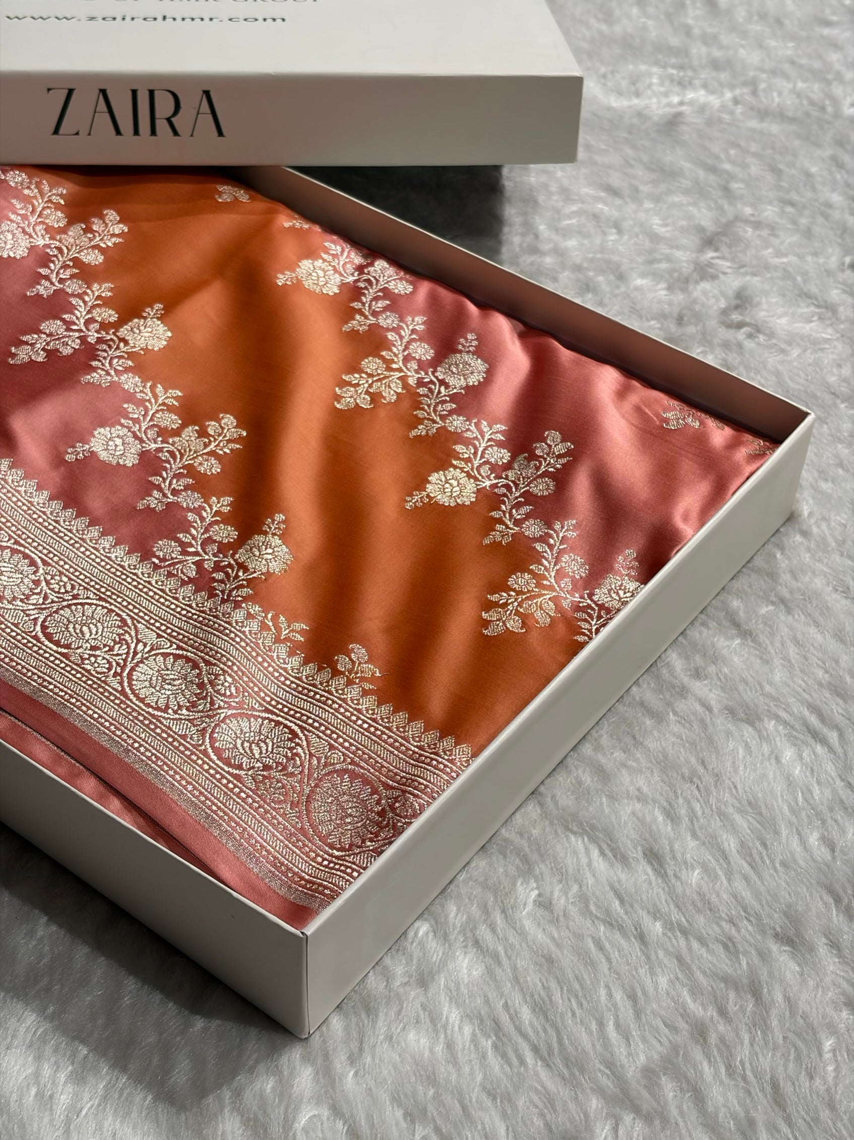 Peach Rangkat Banarasi Cross Mashru Silk Saree MSRK01