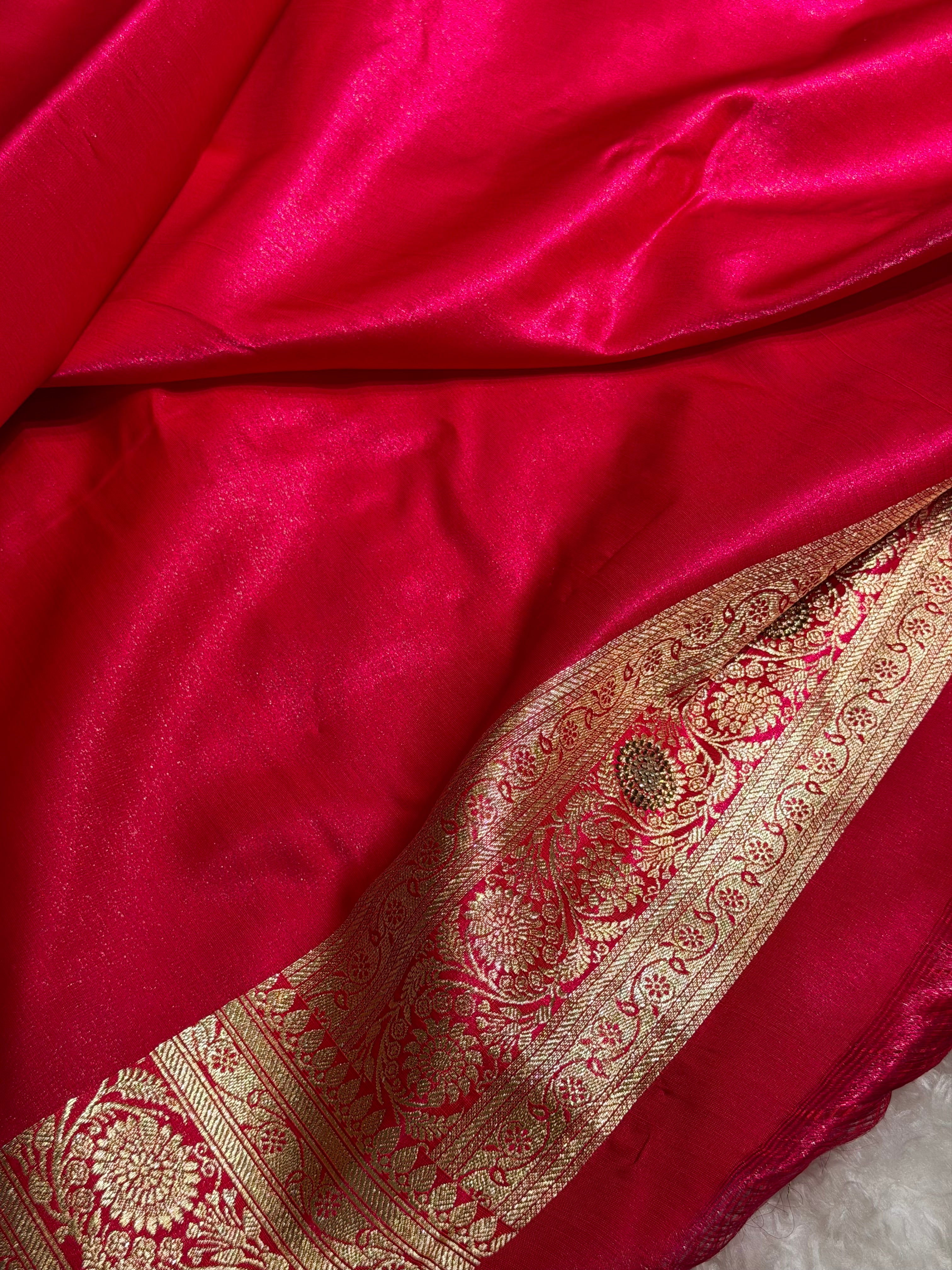 Banarasi Bridal Rani Pink Jaal with Swarovski Stone BSS13 (E)