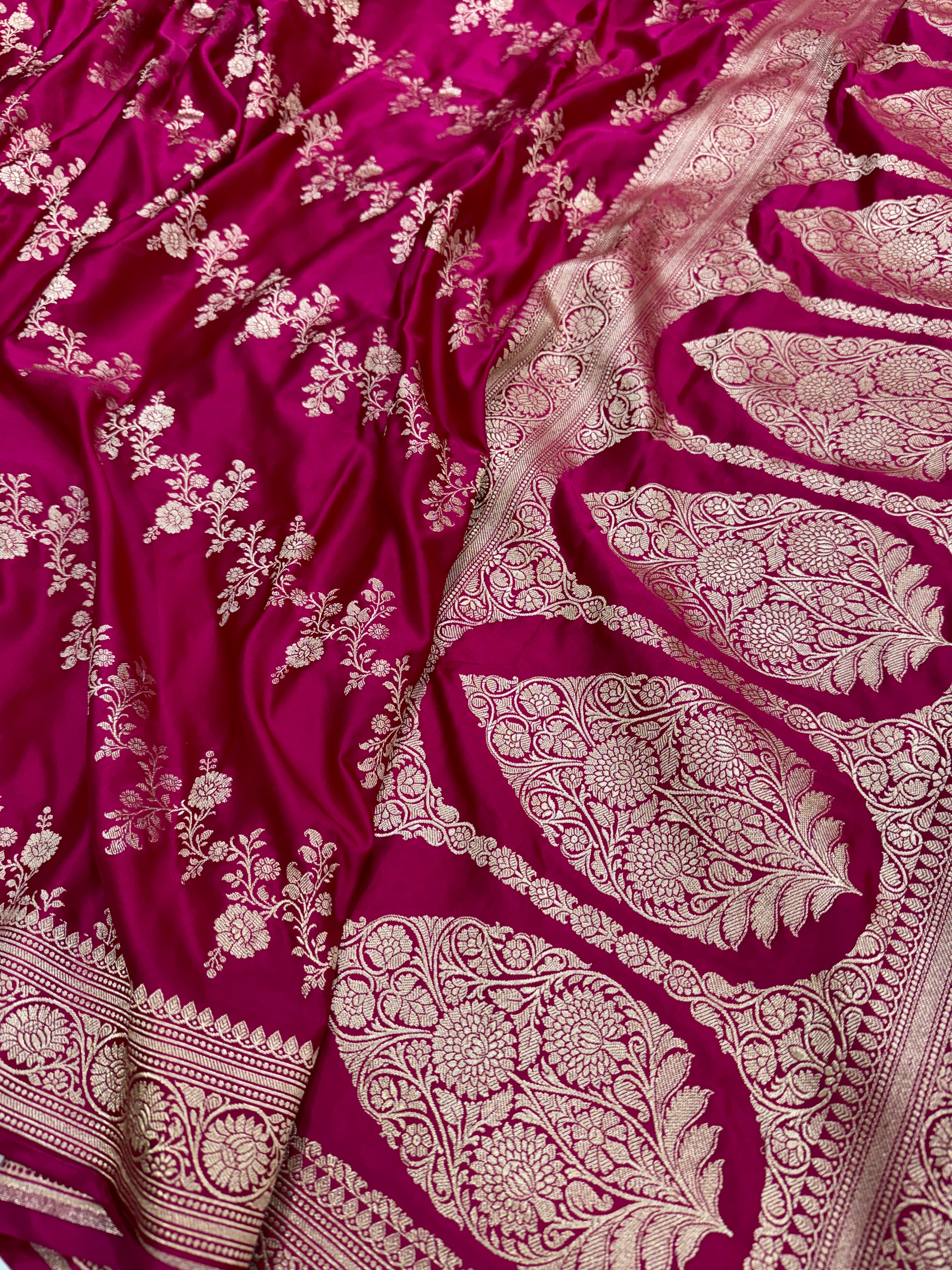 Ruby Pink Cross Mashru Silk Saree