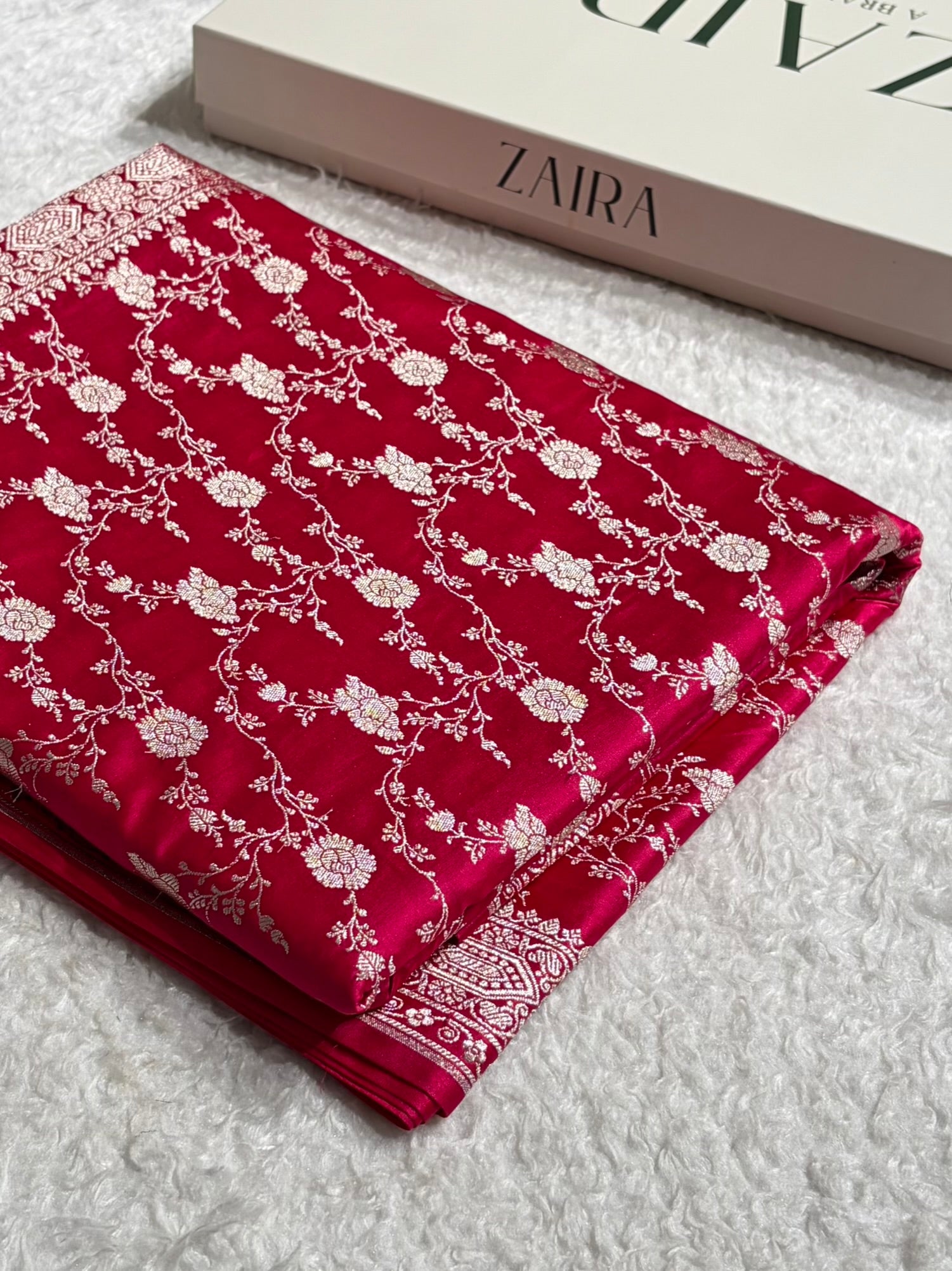 Banarasi Rani Pink Shades Floral Mashru Silk Saree MCS92