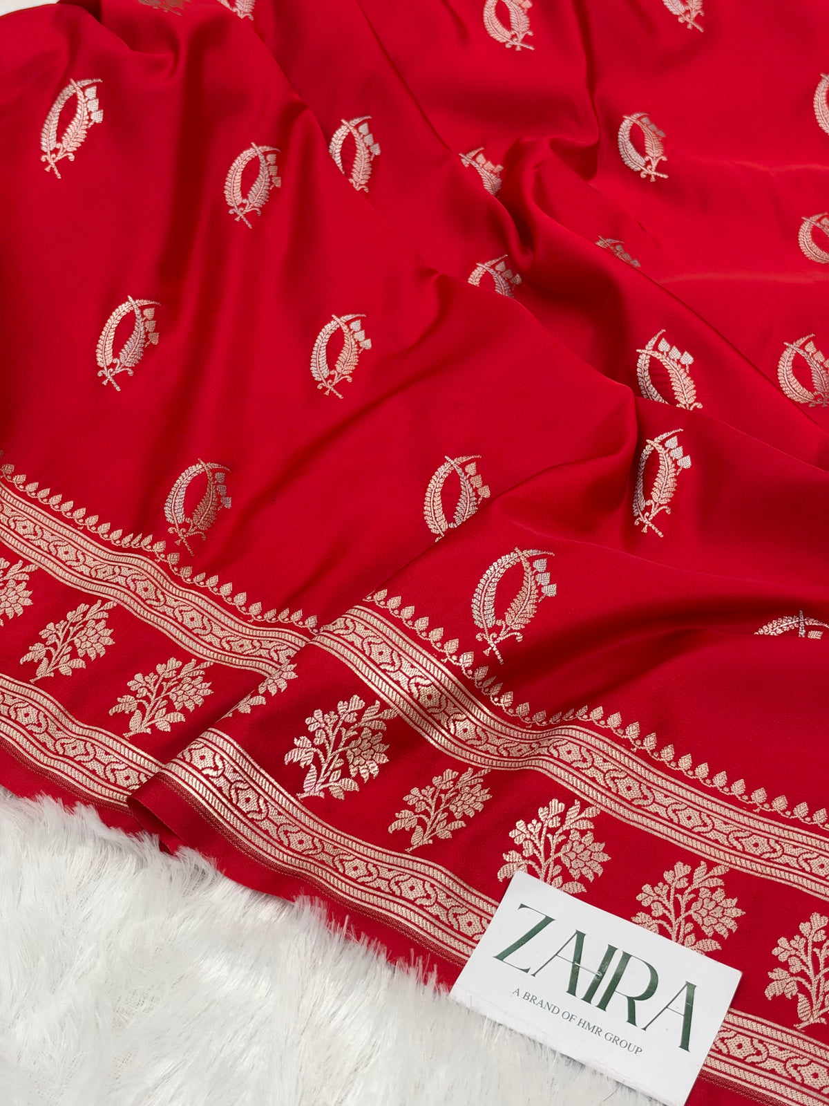 RedShades Banarasi Boota Pattern Floral Mashru Silk Saree MSM-112