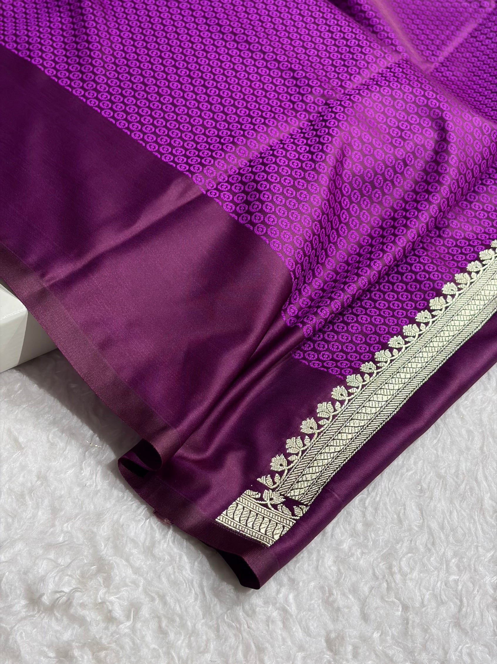 Cross Wine Shades Banarasi Boota Pattern Floral Mashru Silk Saree MSM-119