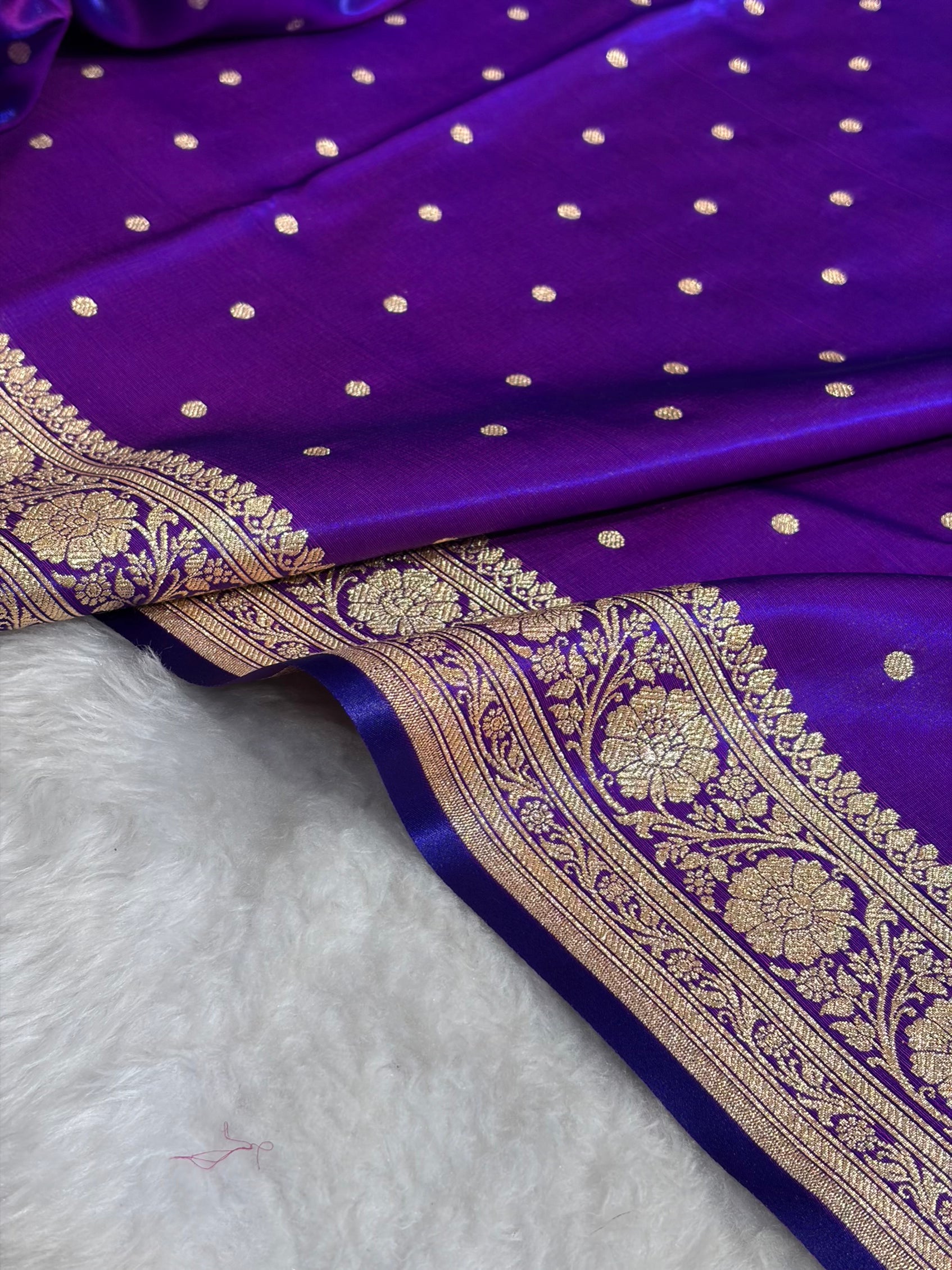 Satin Silk Dot Booti in Purple Shades SS08