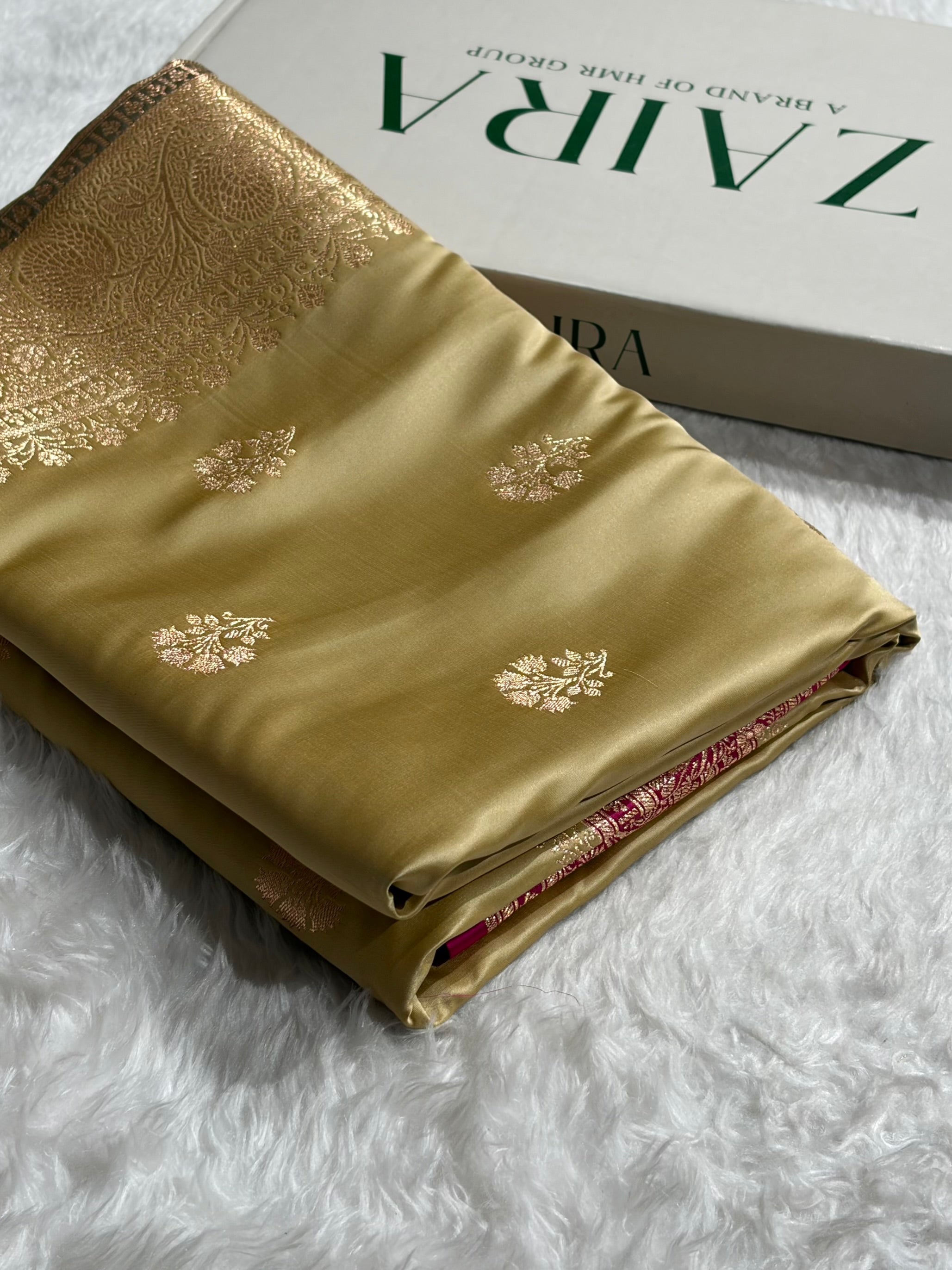 Tusser - Wine Banarasi Boota Katan Silk Saree SKM29