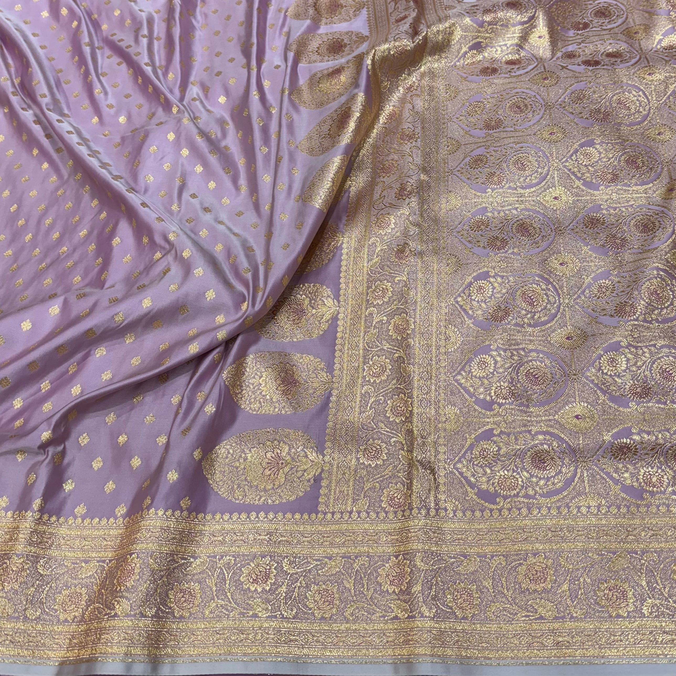 New Katan Silk Saree In Lilac Shades
