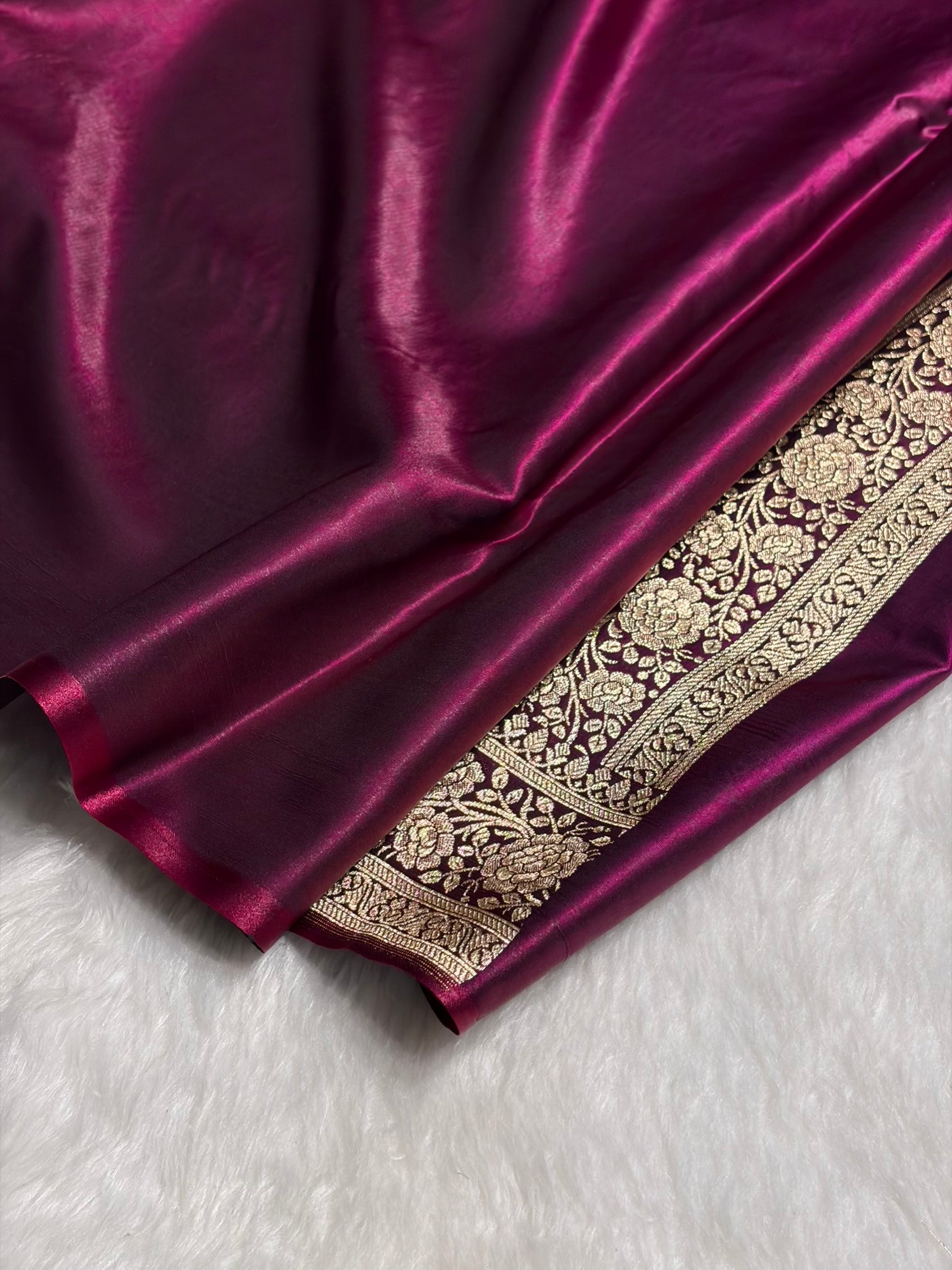 Light Weight Wine shades Satin Silk Saree SS15