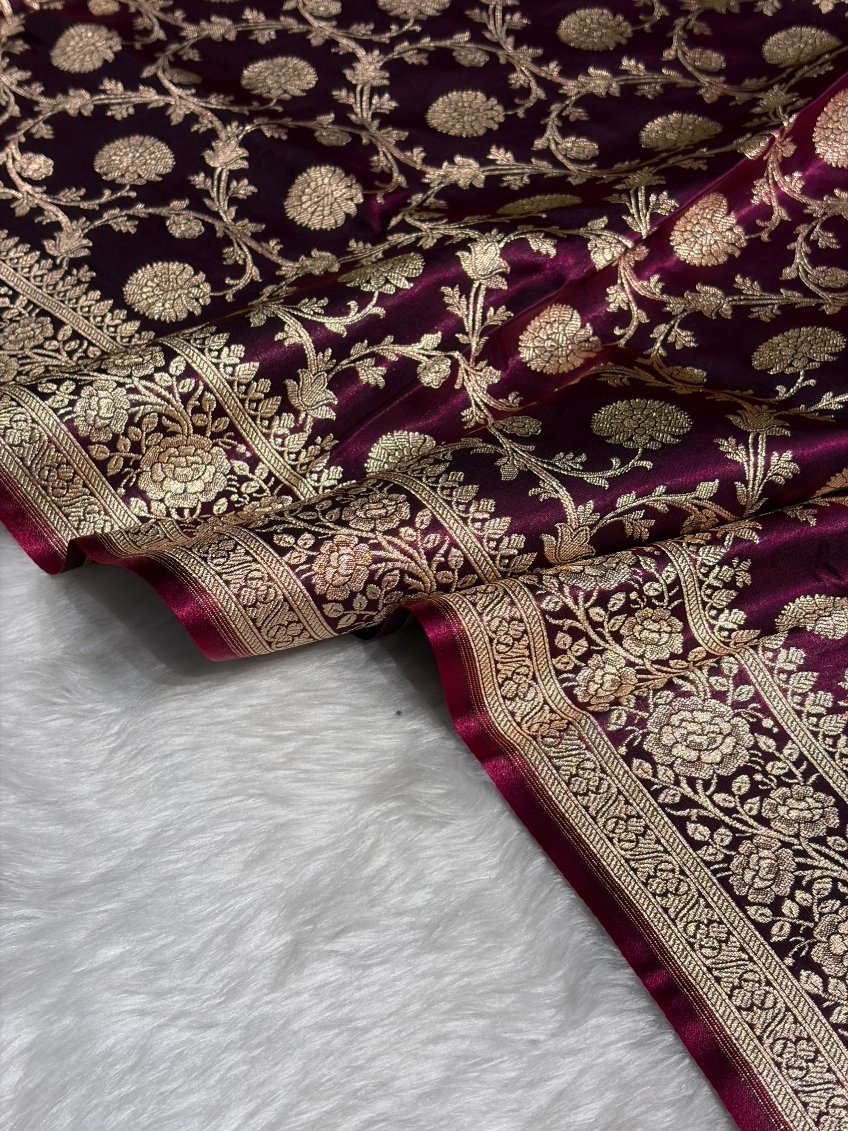 Light Weight Wine shades Satin Silk Saree SS15