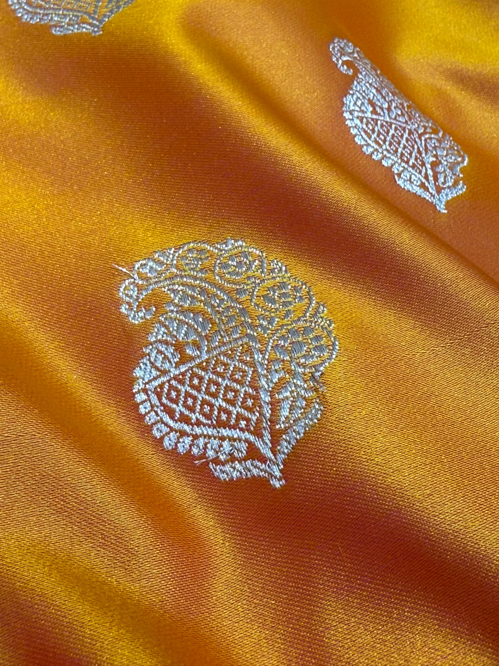 Pinkish Orange Motif Mashru Silk MSM 76
