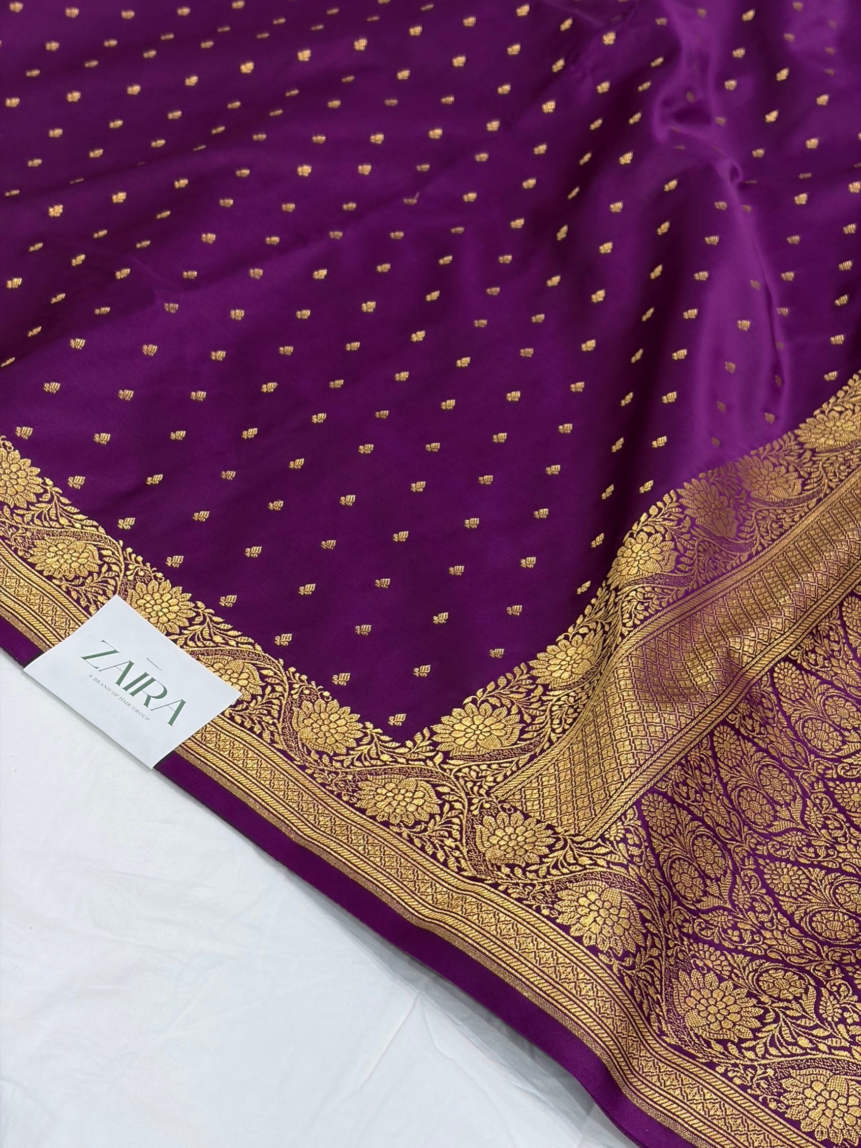 Wine Mauve Shade With Booti Pattern Mashru Silk Saree