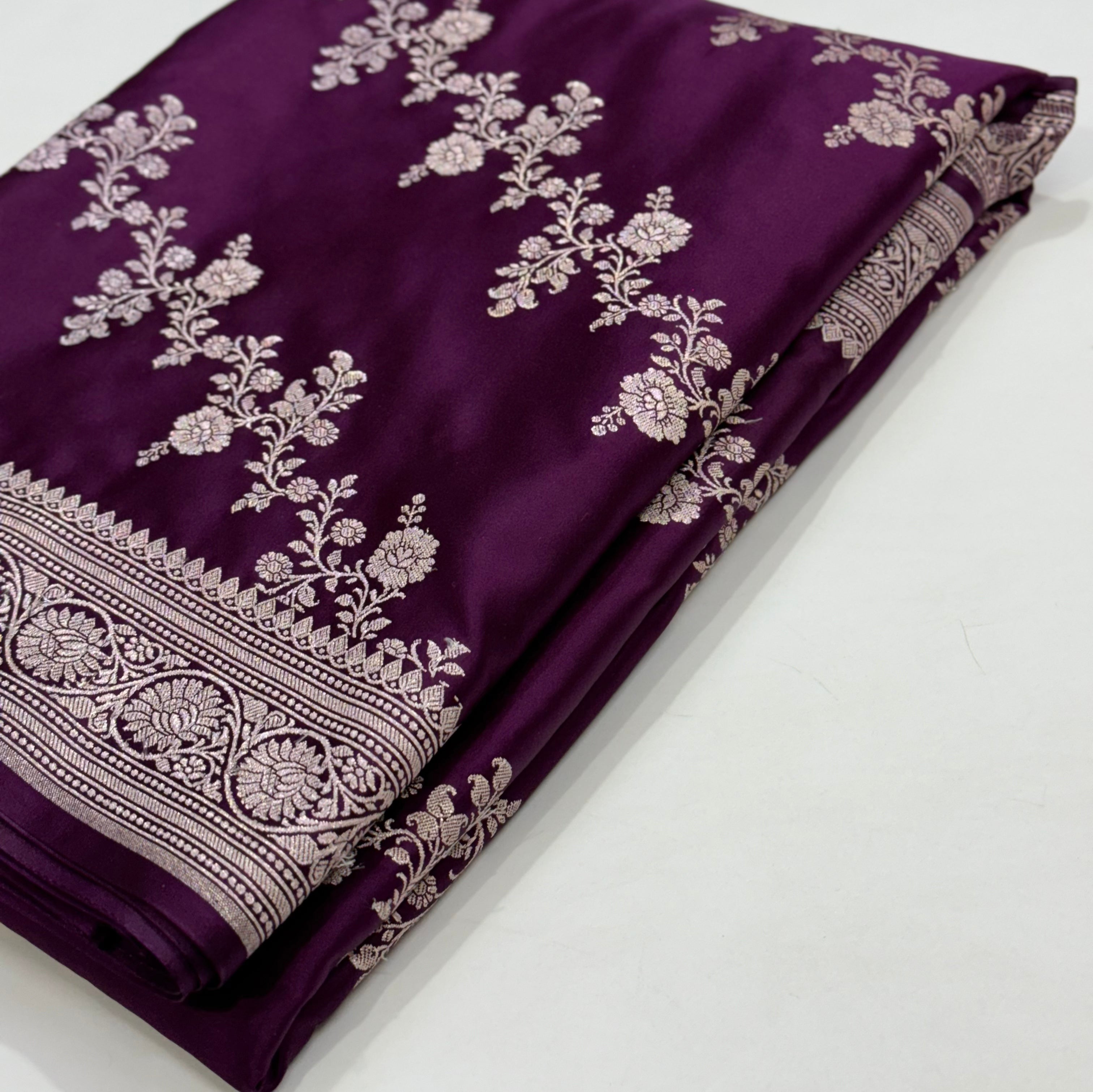 Dark Wine Mashru Cross Silk