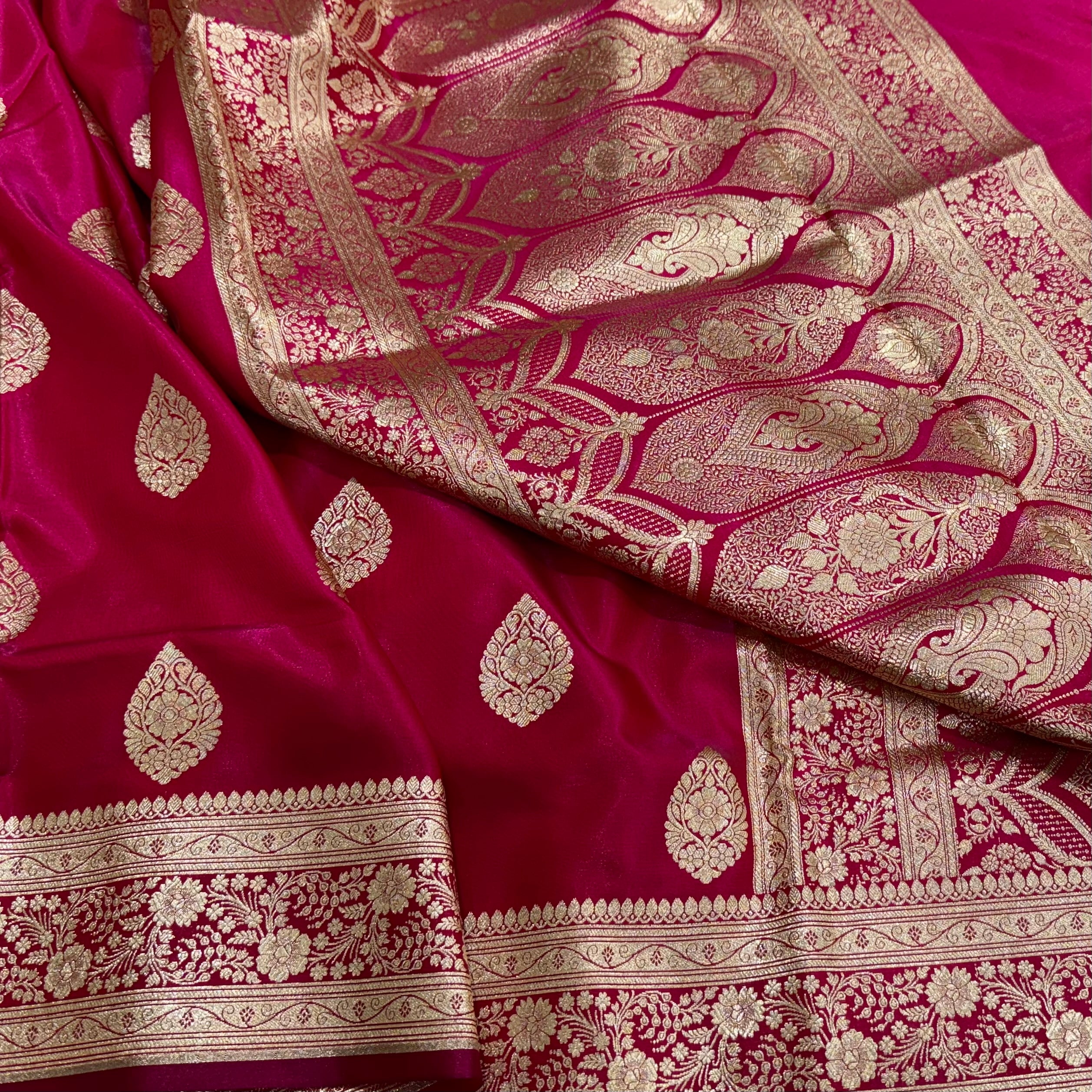 Ultra Light Weight Satin Silk Hot Pink Boota SS05