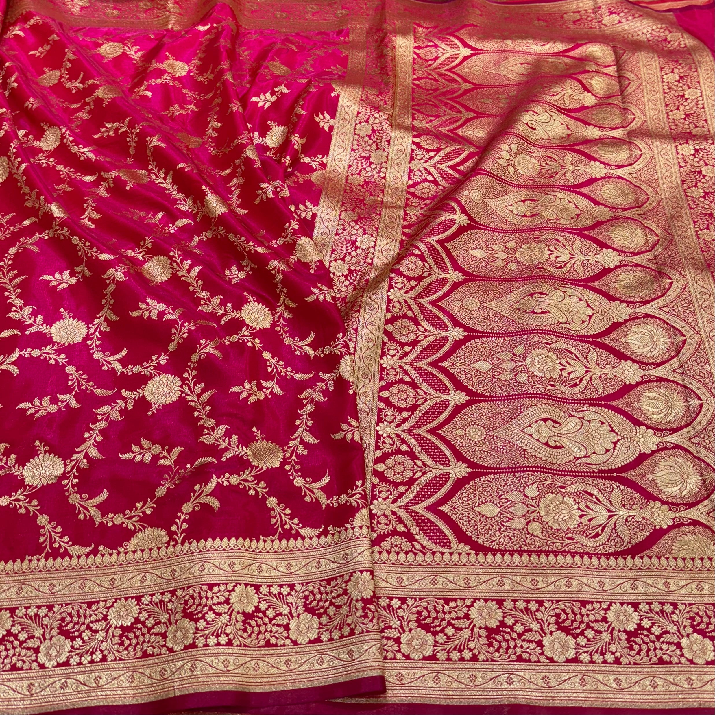 Light Weight Pink Satin Silk Saree SS14