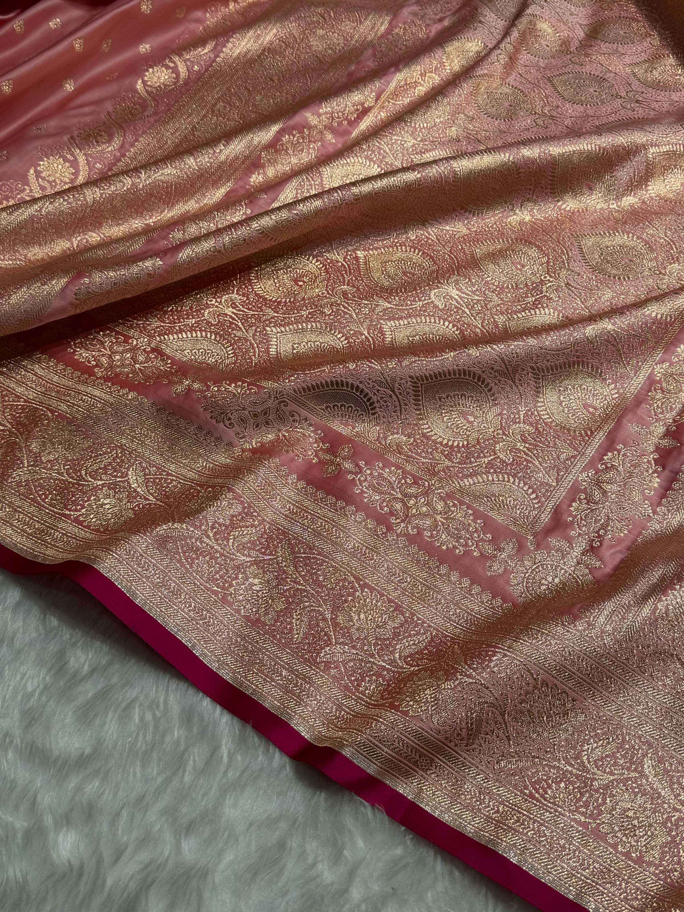 Katan Silk Saree In Baby Pink Shades SK08