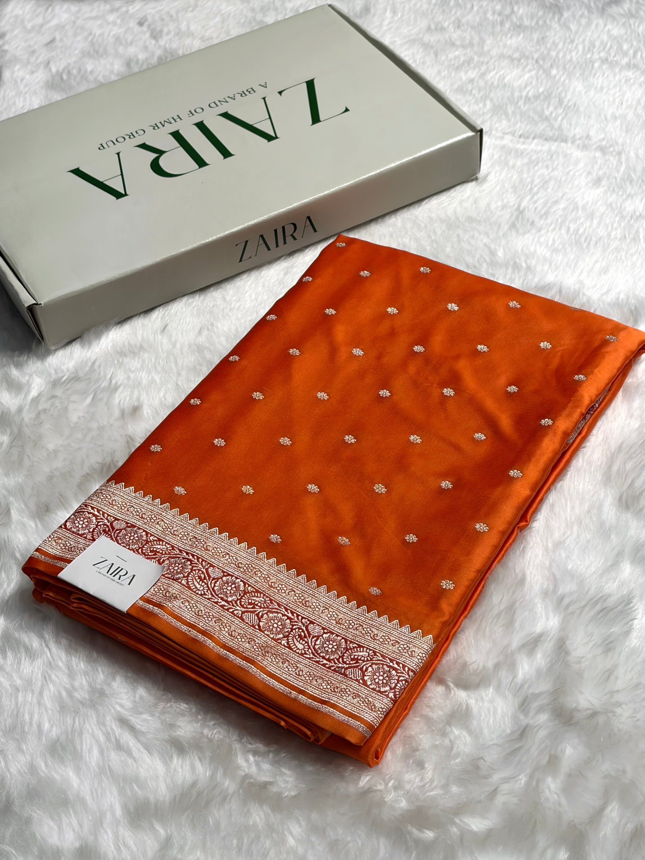 Orange Shades Booti Mashru Silk Saree MS26