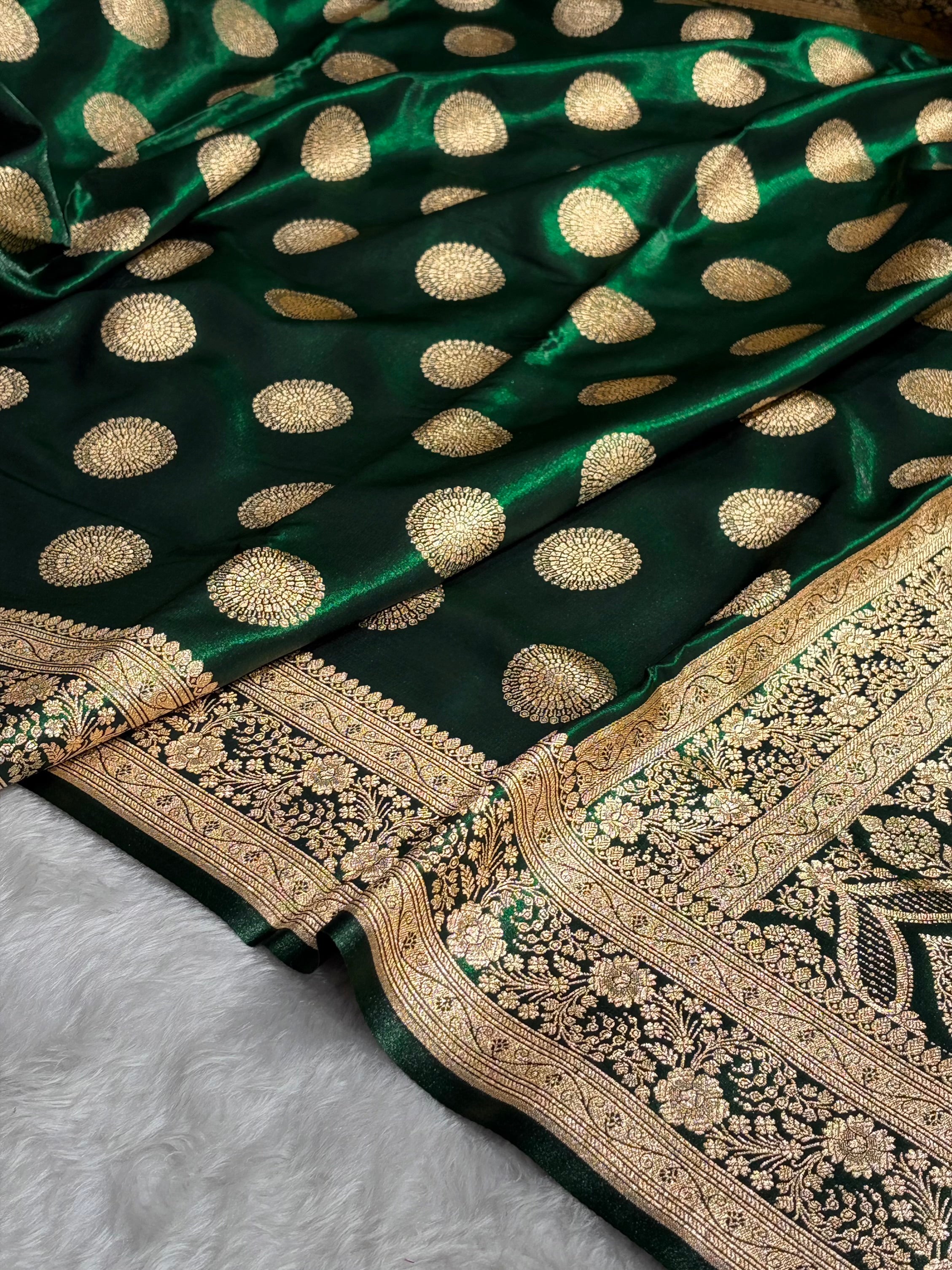 Maroon Shades Banarasi Satin Silk Saree SS33