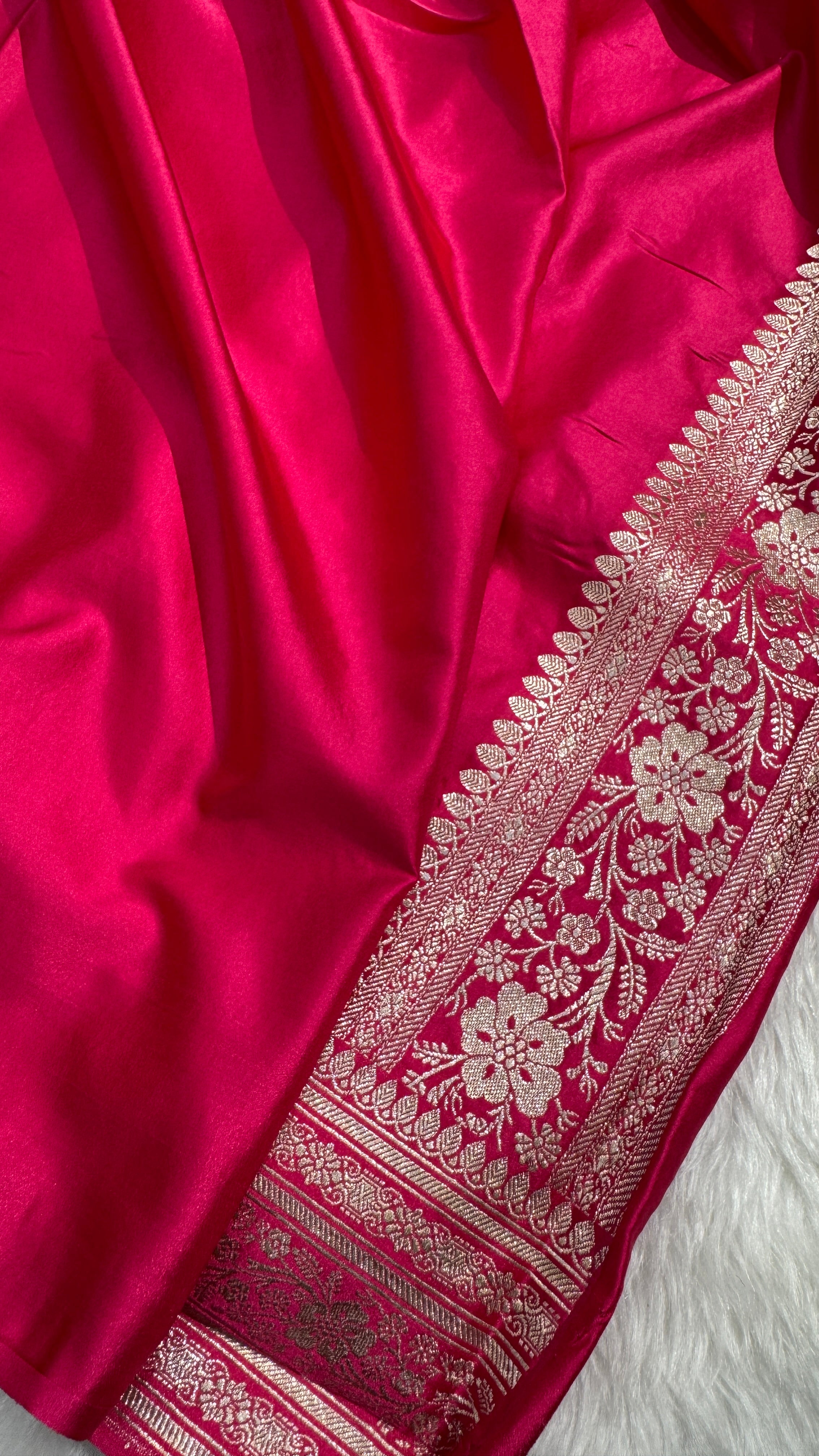 Rani Pink Shades Mashru Silk Saree