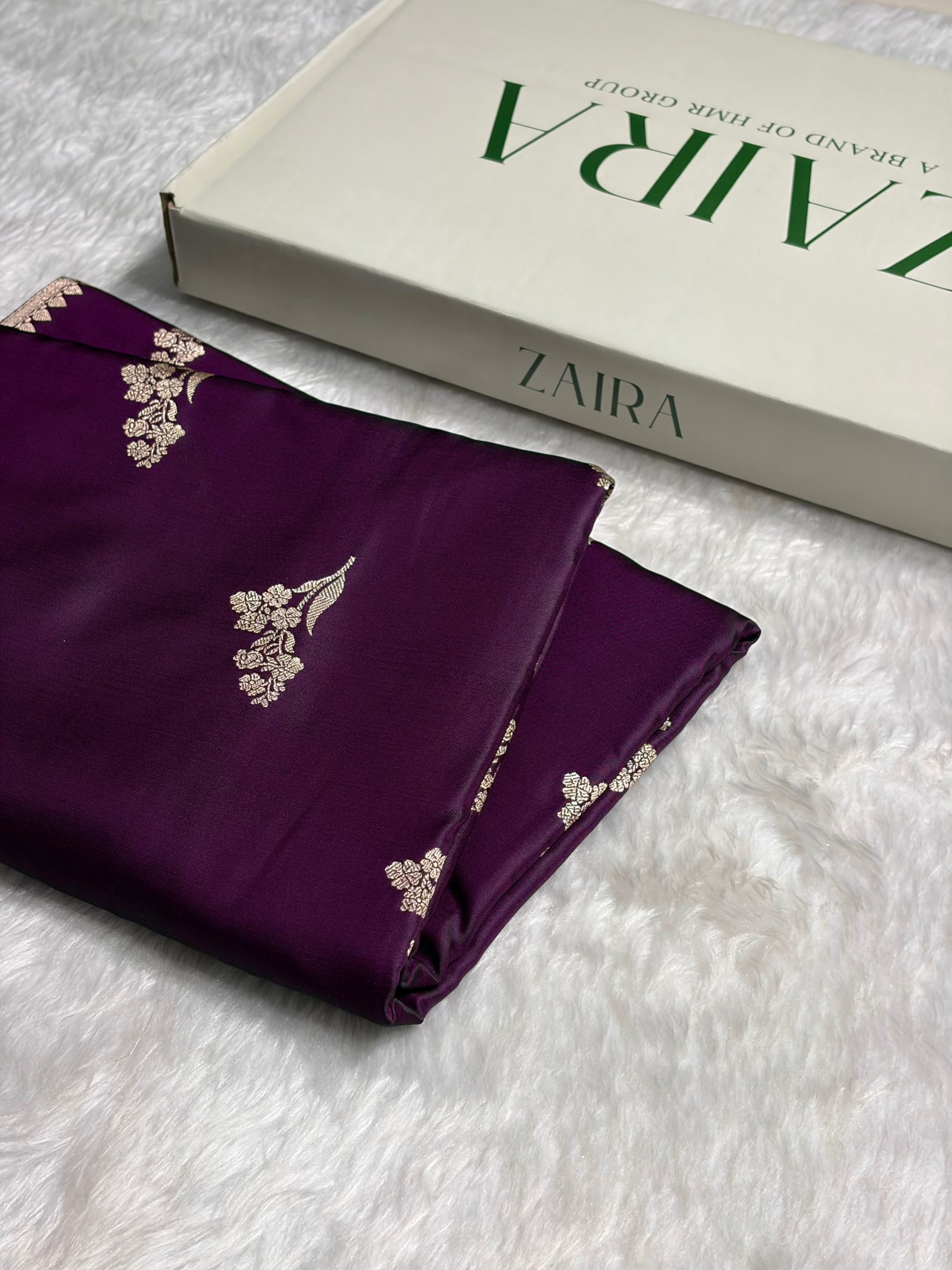 Cross Magenta Boota With Floral Border Mashru Silk Saree MSM-97