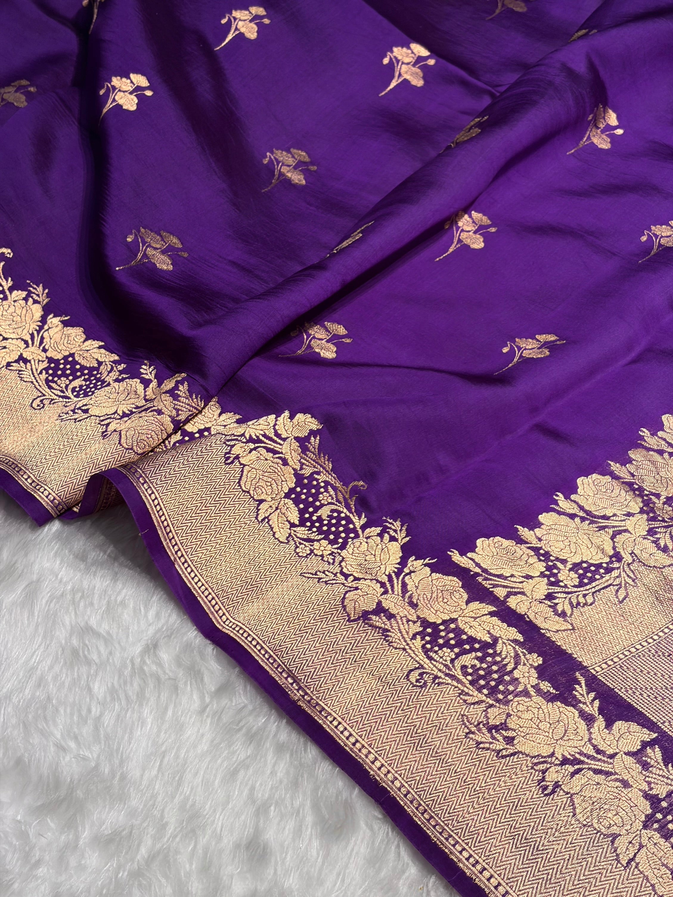 Purple Shades Handwoven Pure Raw Mango Silk RM-55