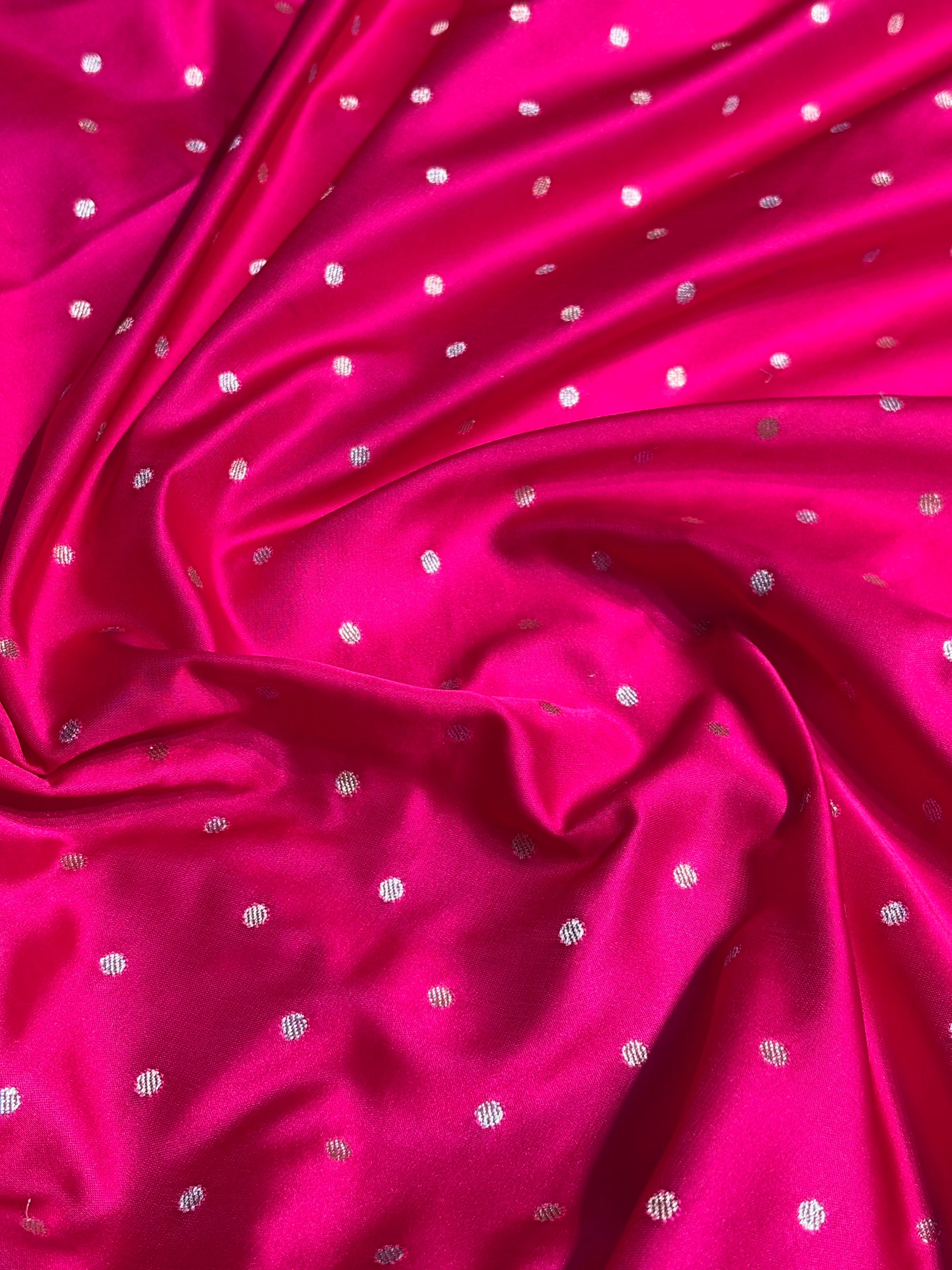 Pink Floral Boota With Floral Border Mashru Silk Saree MSM 78