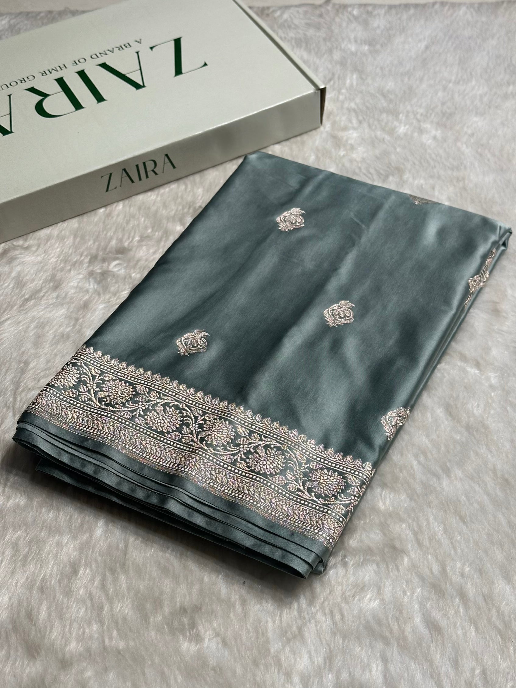 Turquoise Boota Mashru Silk Saree MS25