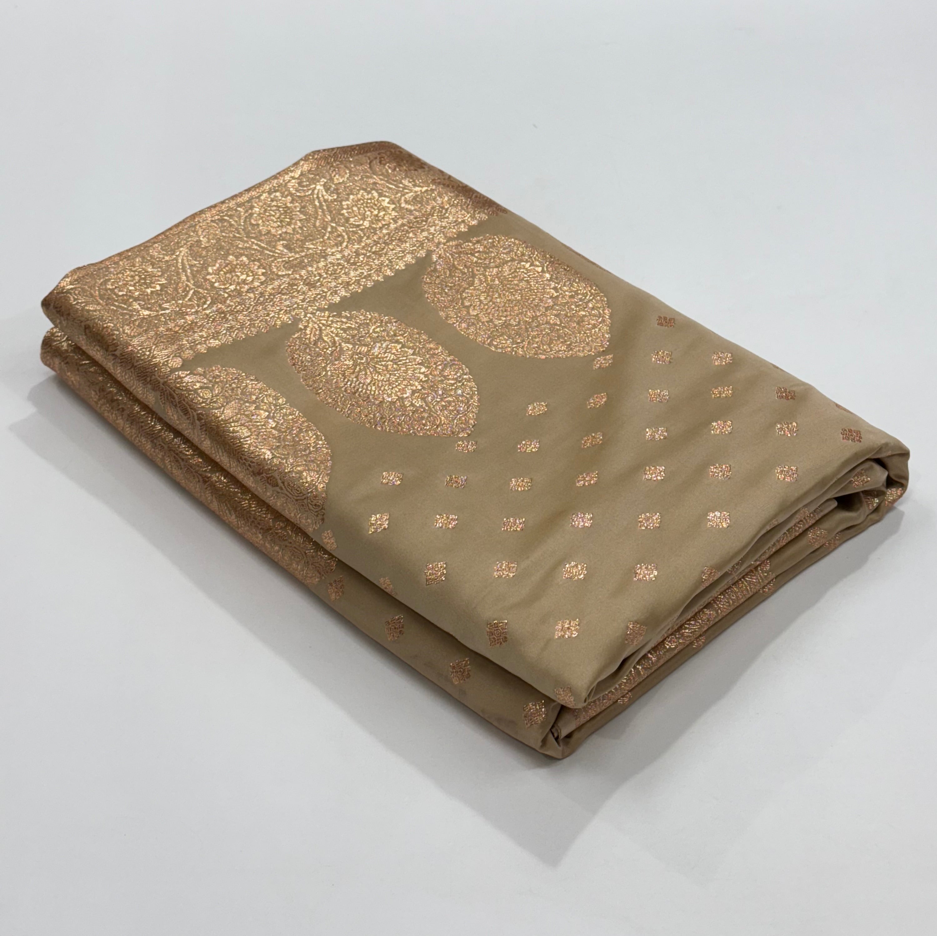 Boota Katan Silk Saree In beige Shades SK04