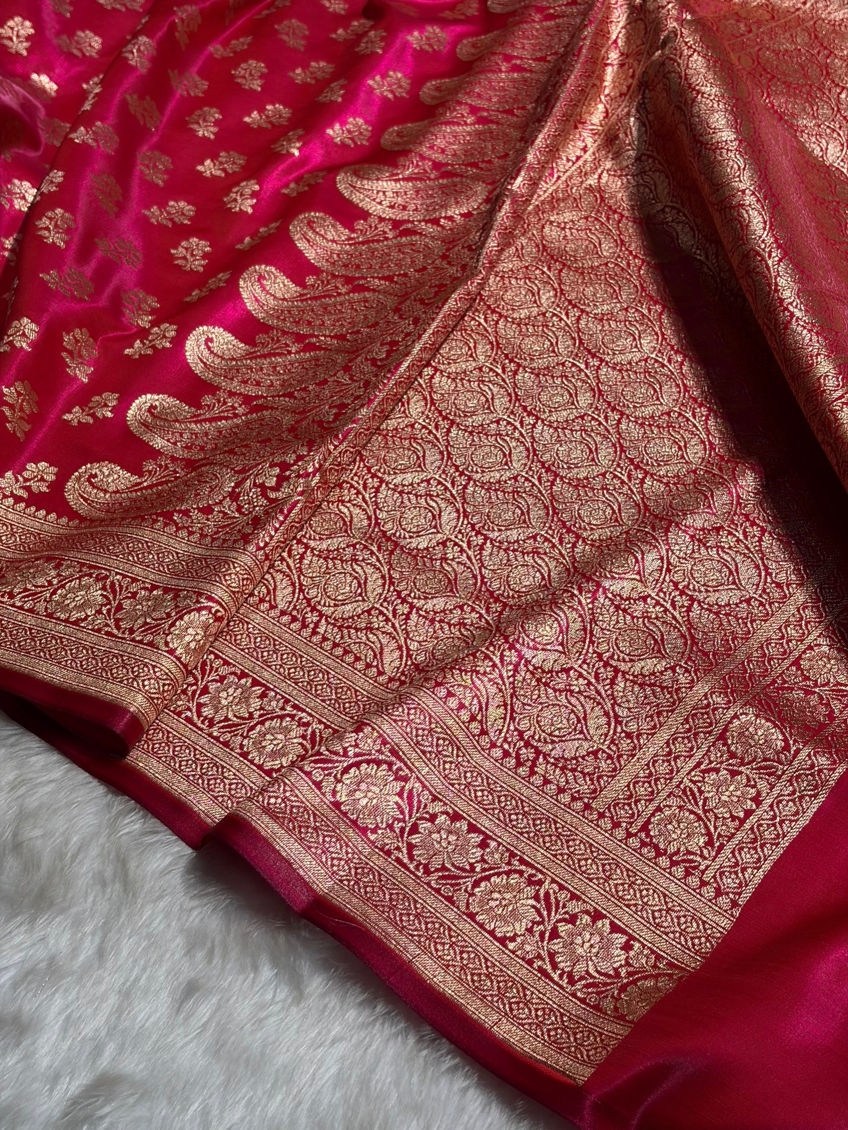 Rani Shades Banarasi Satin Silk Saree SS34