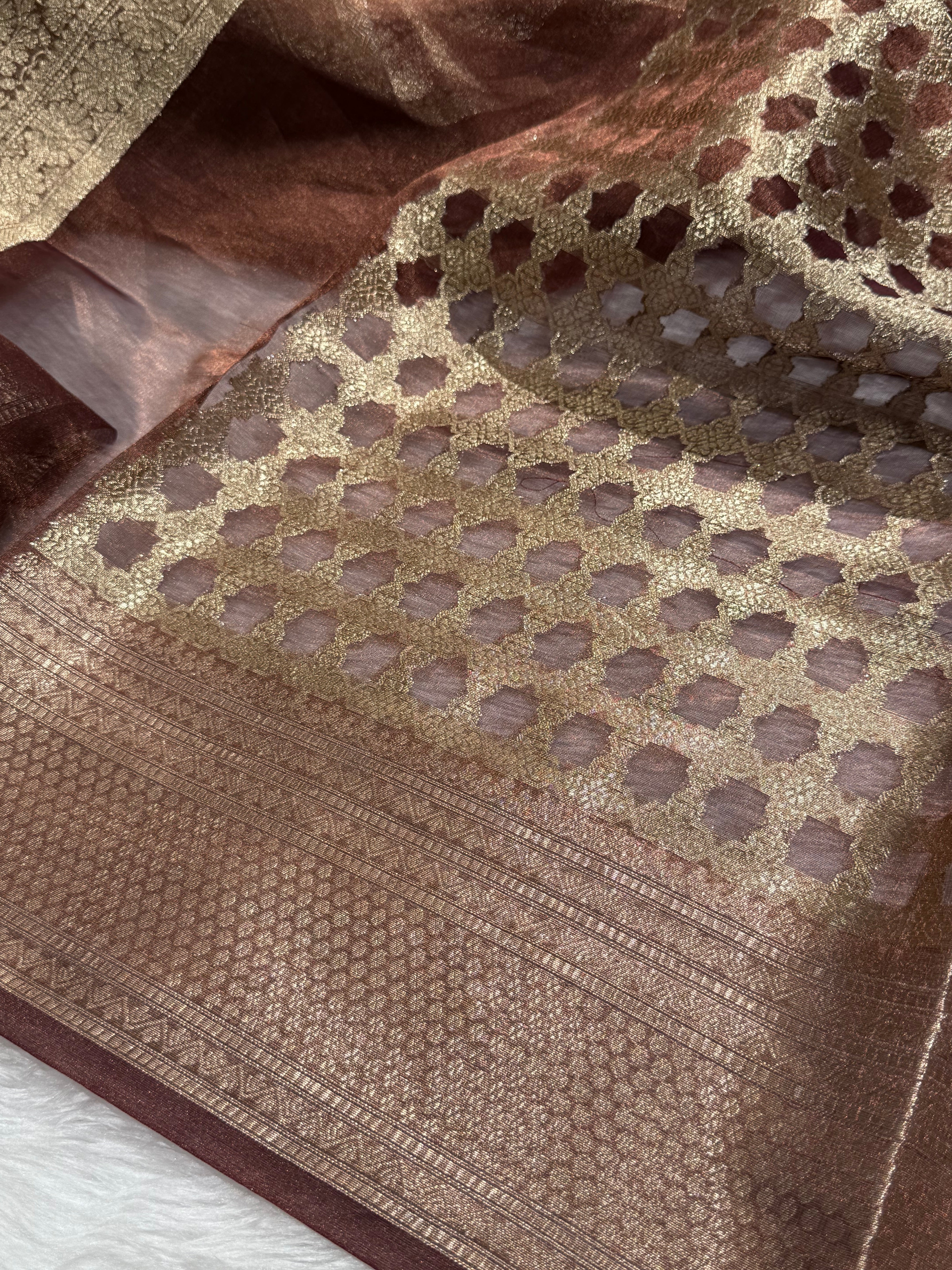 Cheeku Shades Pure Tissue Silk Saree with Brocade Blouse PT-14