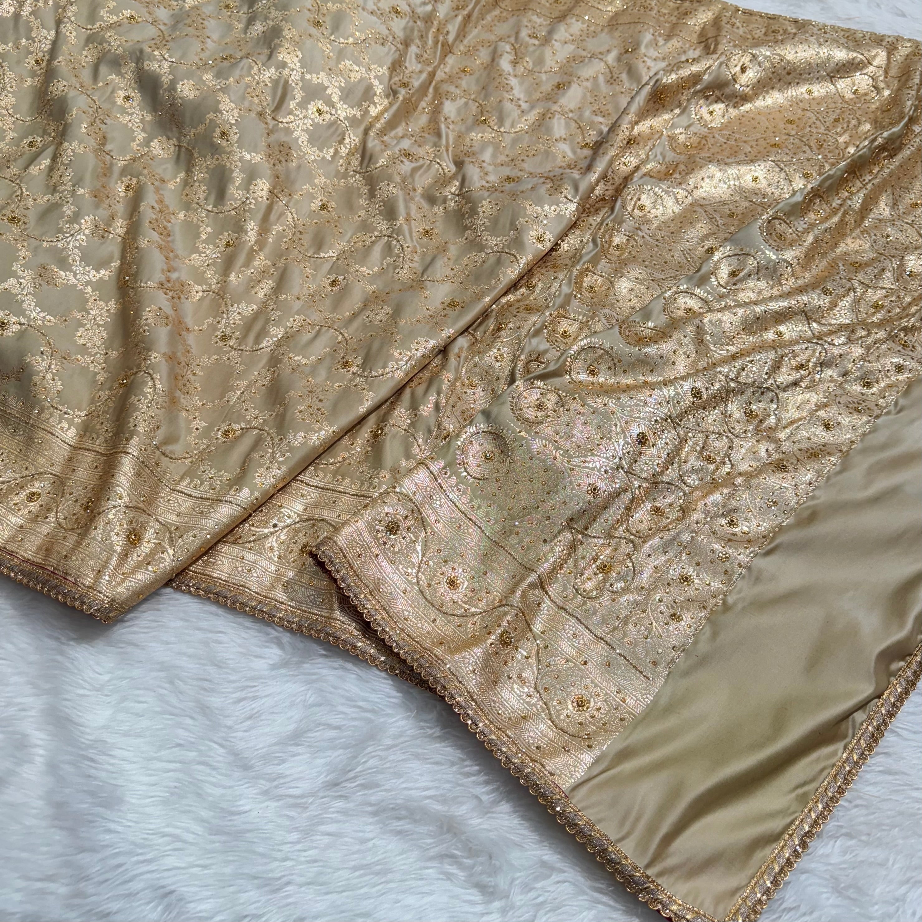 Bridal Beige Jaal with Ari and Stone