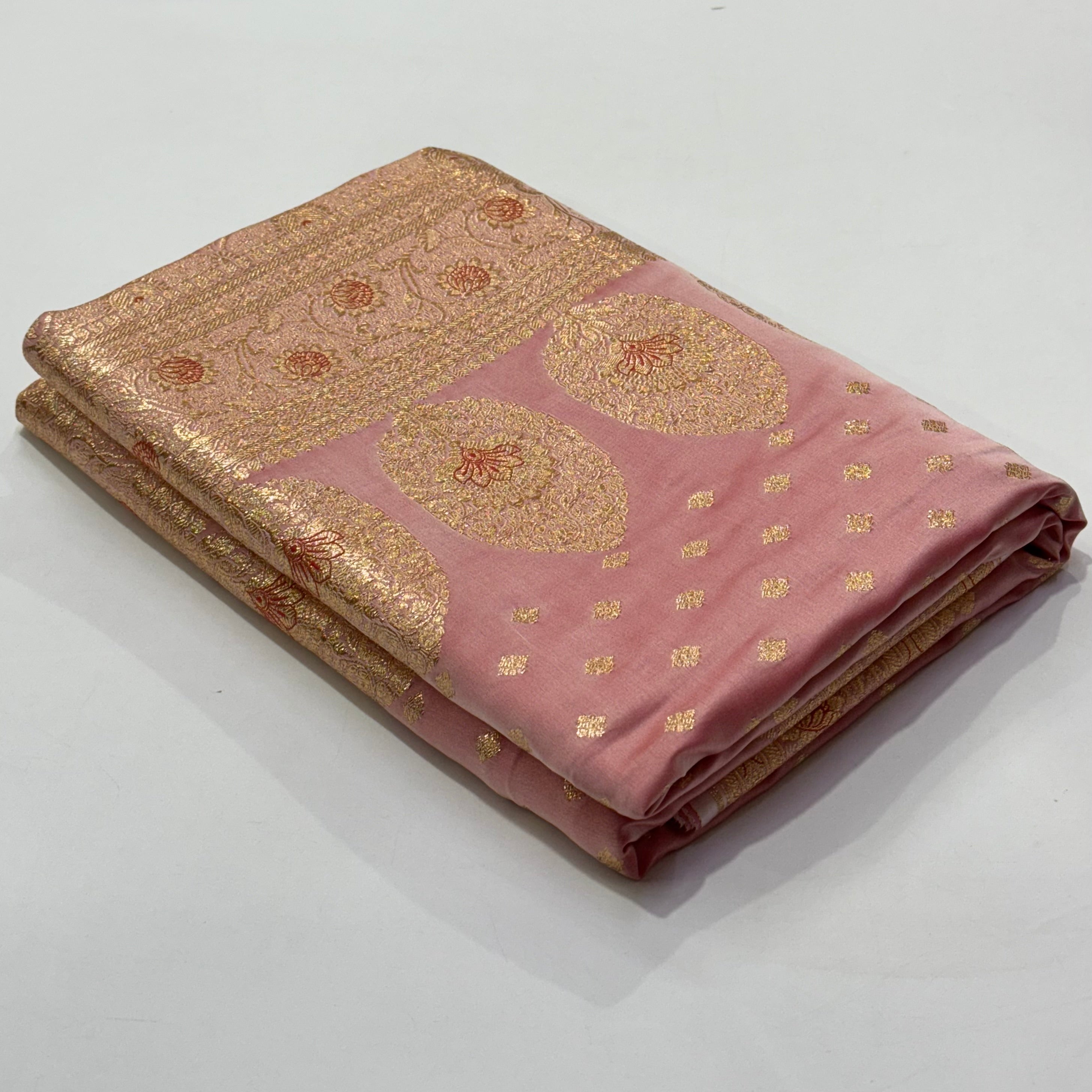 Katan Silk Saree In Baby Pink Shades SK04