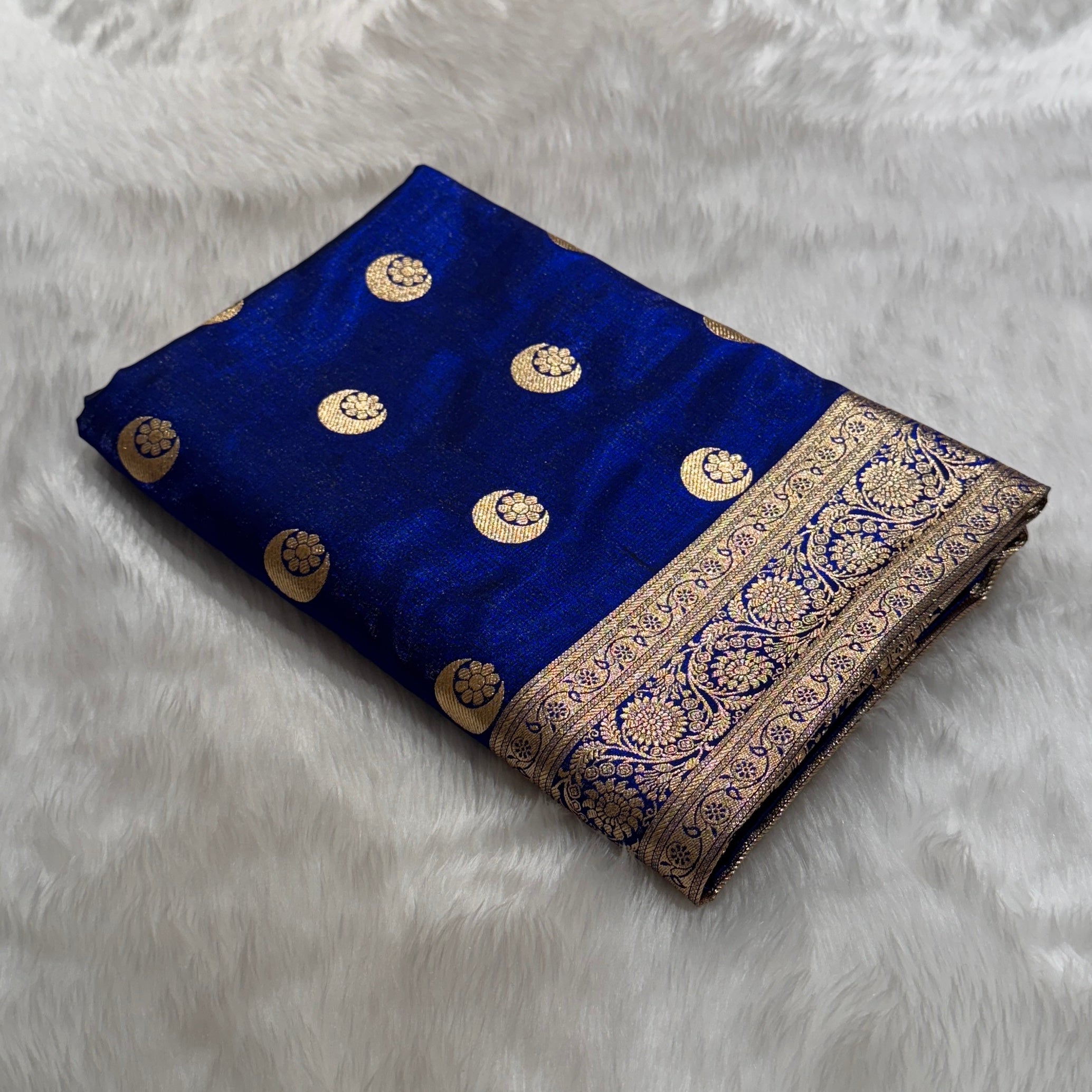 Royal blue Chand Tara Satin Silk Saree SS04