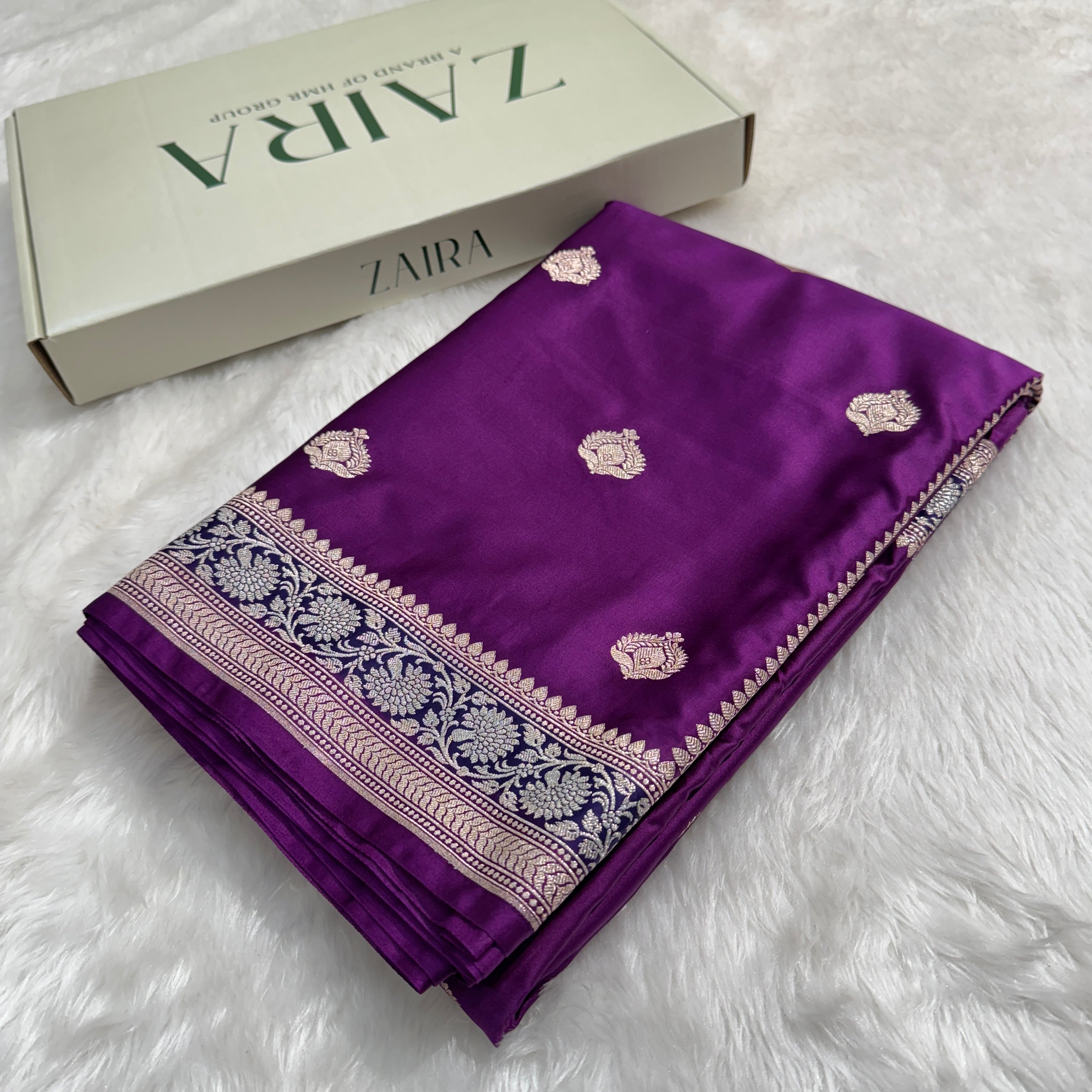 Purple Shades boota with Minakari Mashru Silk Saree