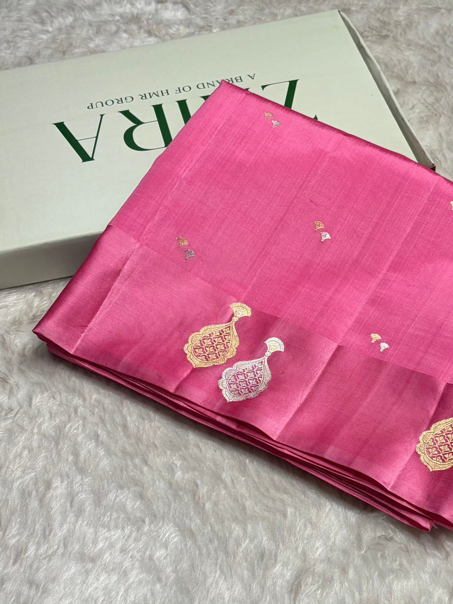 Baby Pink Shades Handwoven Pure Raw Mango Silk RM-60