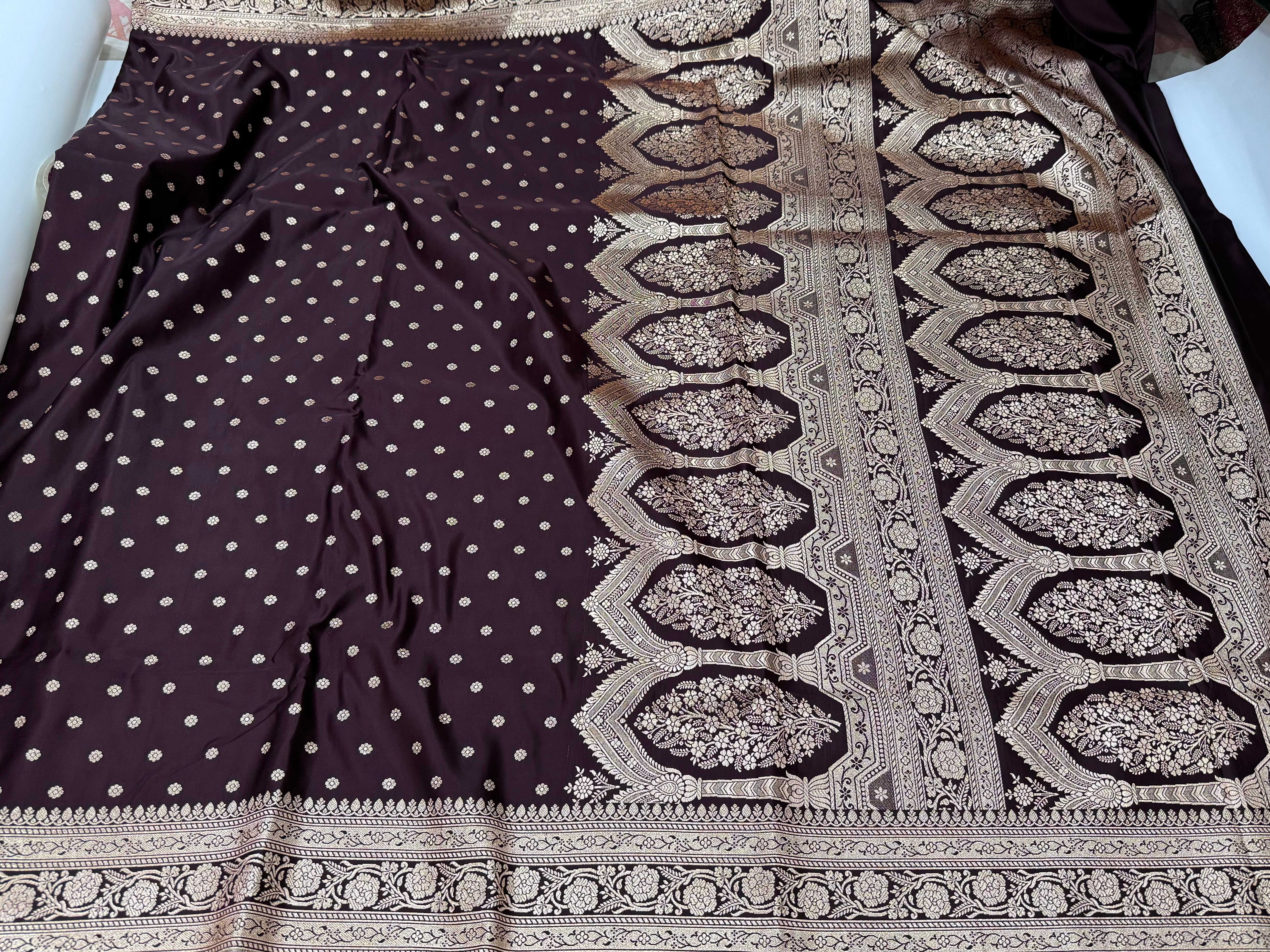 Katan Silk Saree In Chocolate Shades SK01
