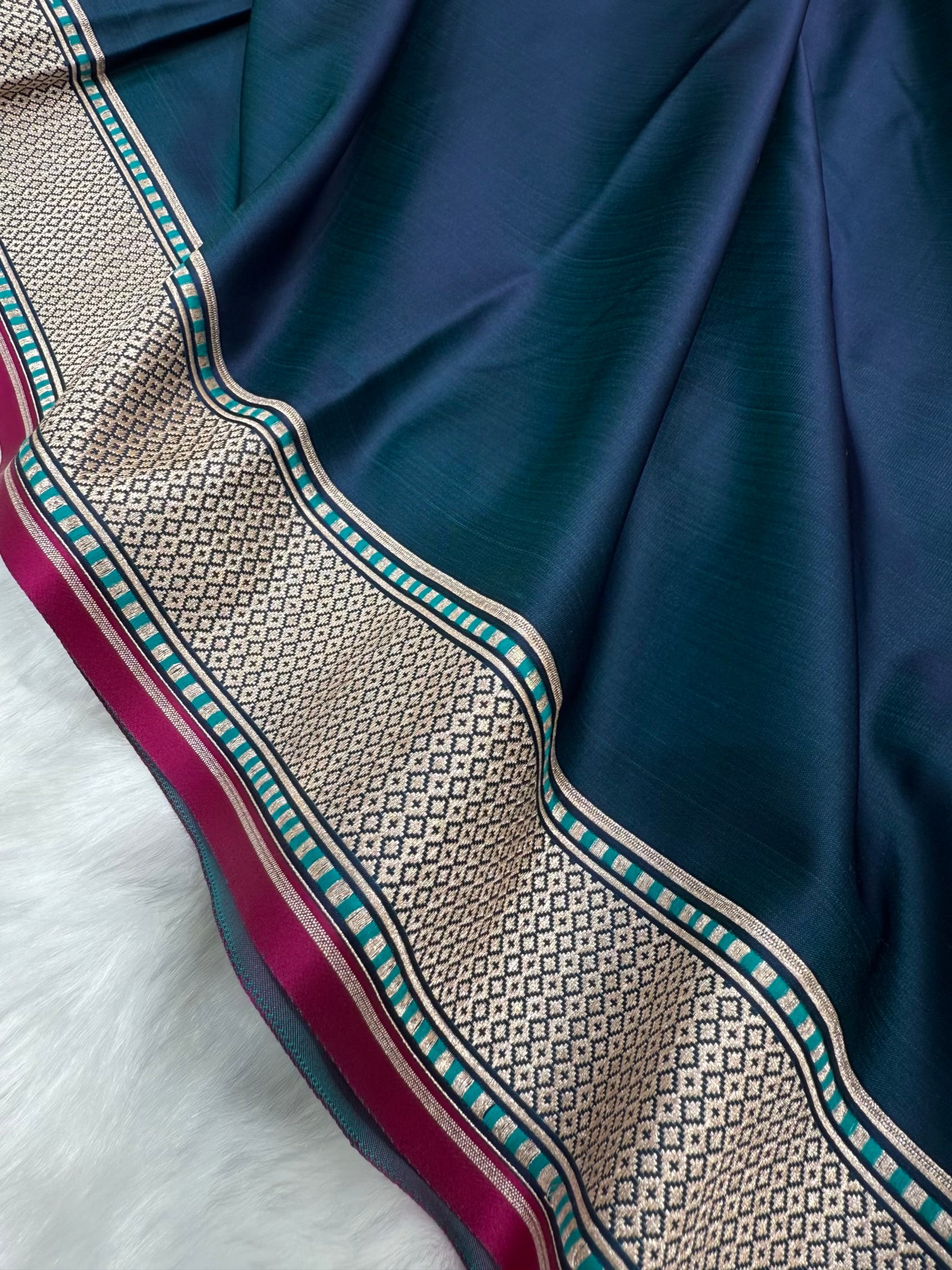 Plain Mashru with German Blue Shades MSM 51