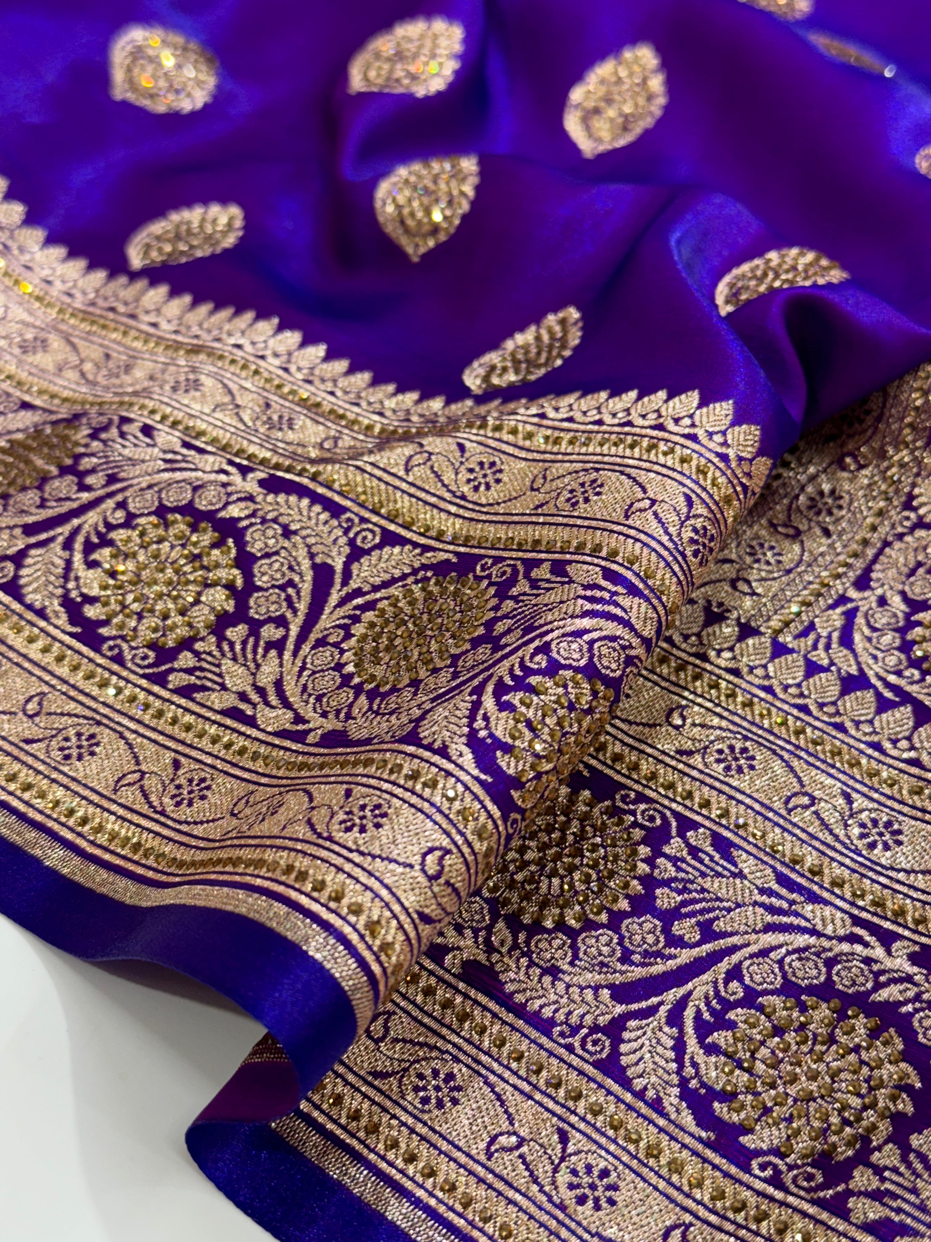 Purple Boota With Swarovski Work