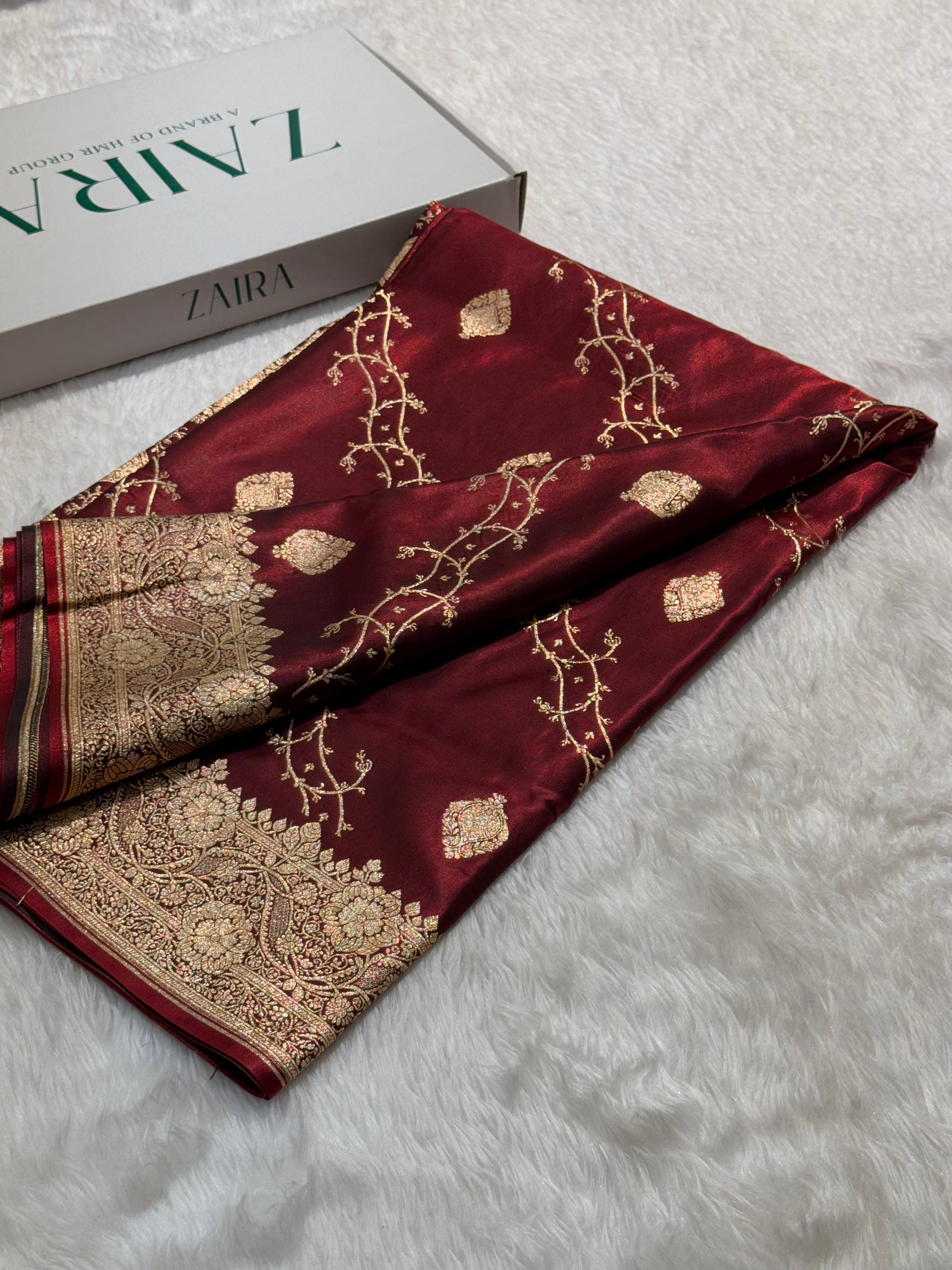 Ultra Light Weight Satin Silk Cross in MAROON Shades SS12