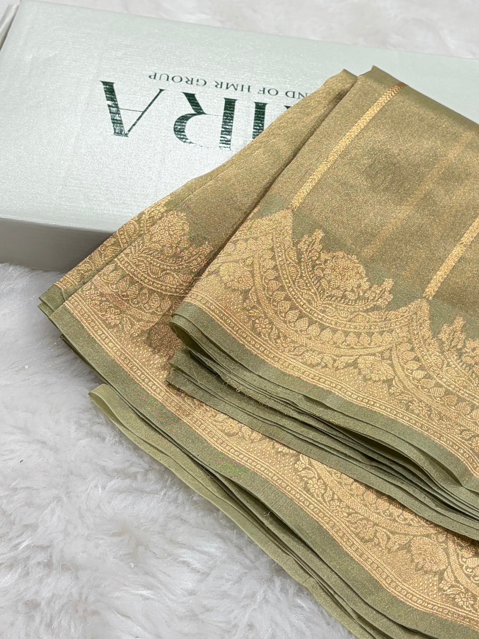 Tusser Bananasi Floral Shades Pure Tissue Silk Saree PT-48