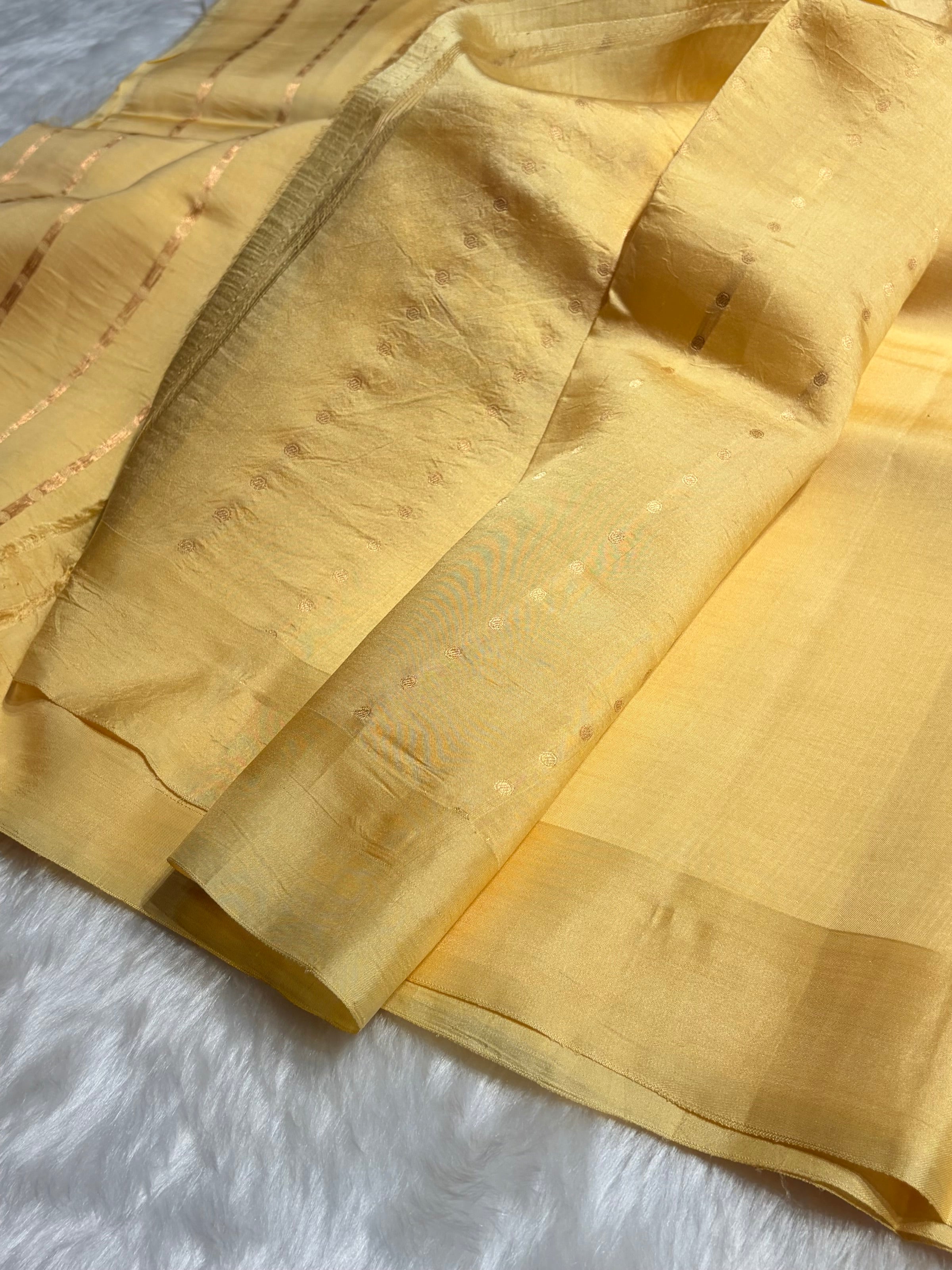 Lemon Shades Meena Boota Handwoven Raw Mango Silk RM-43