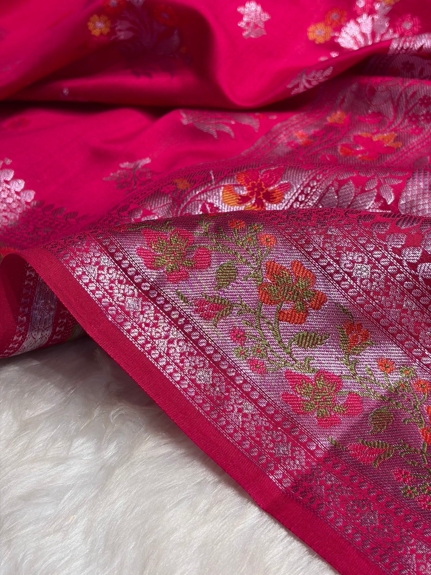 Minakari Pink Shades Pure Chiniya Silk CH-01
