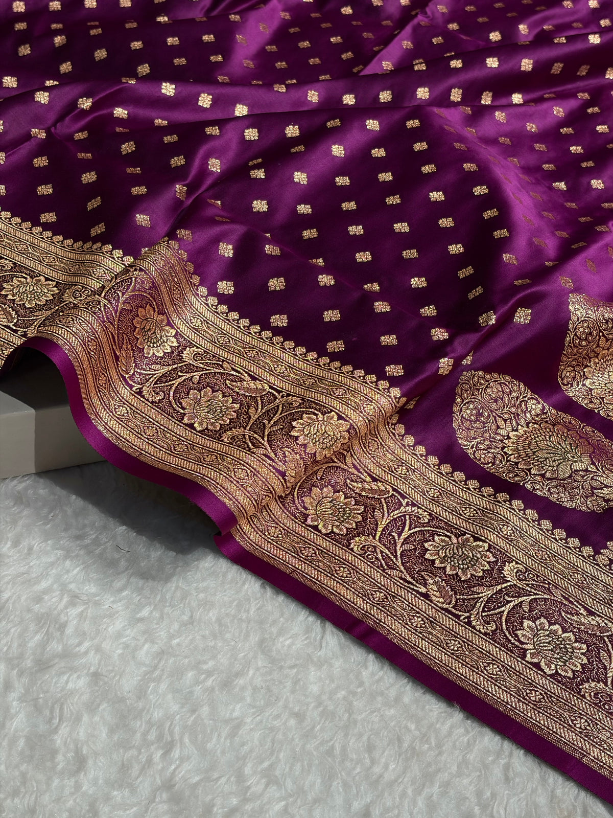 Banarasi Wine Banarasi Katan Silk Saree