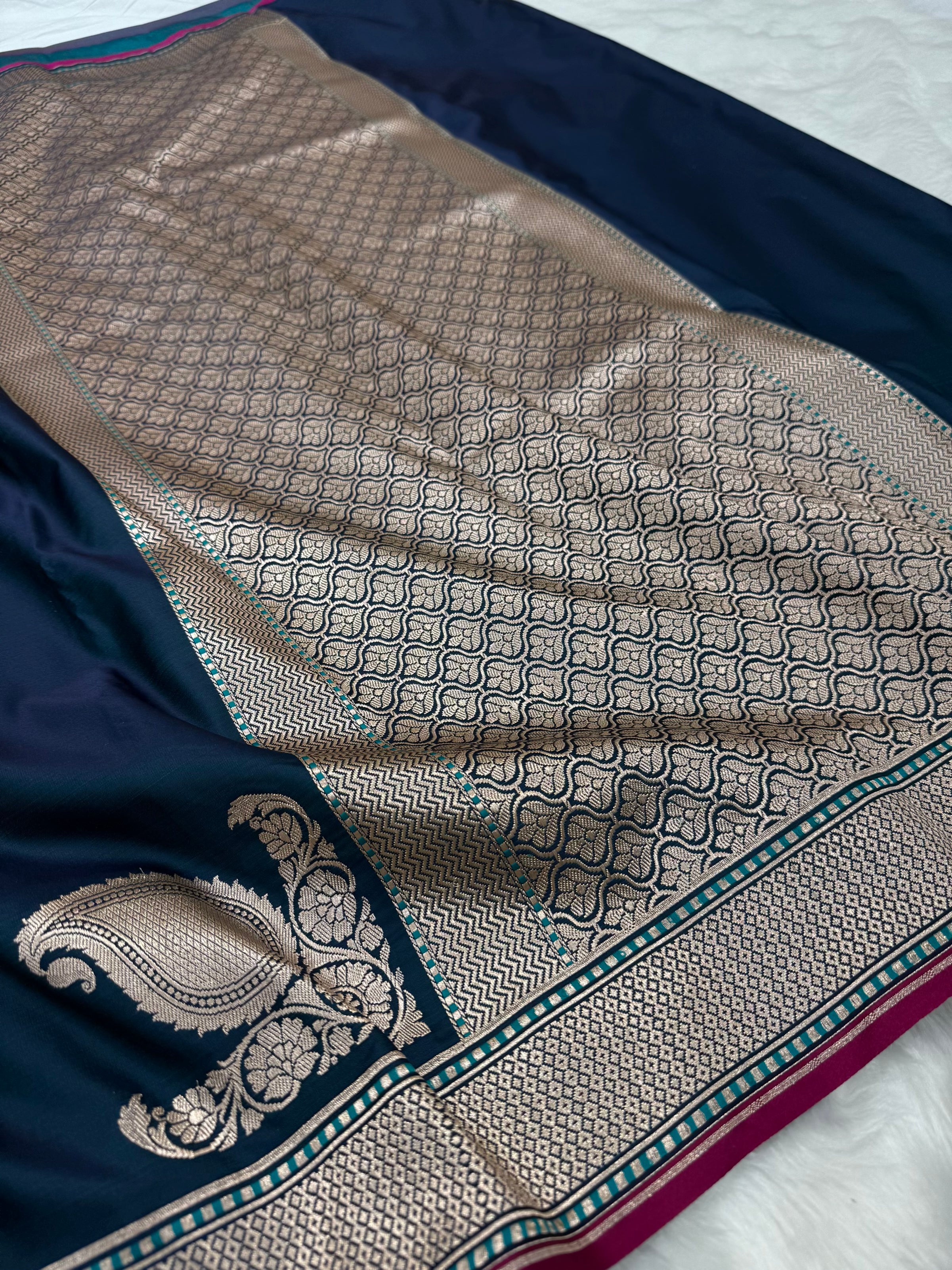 Plain Mashru with German Blue Shades MSM 51