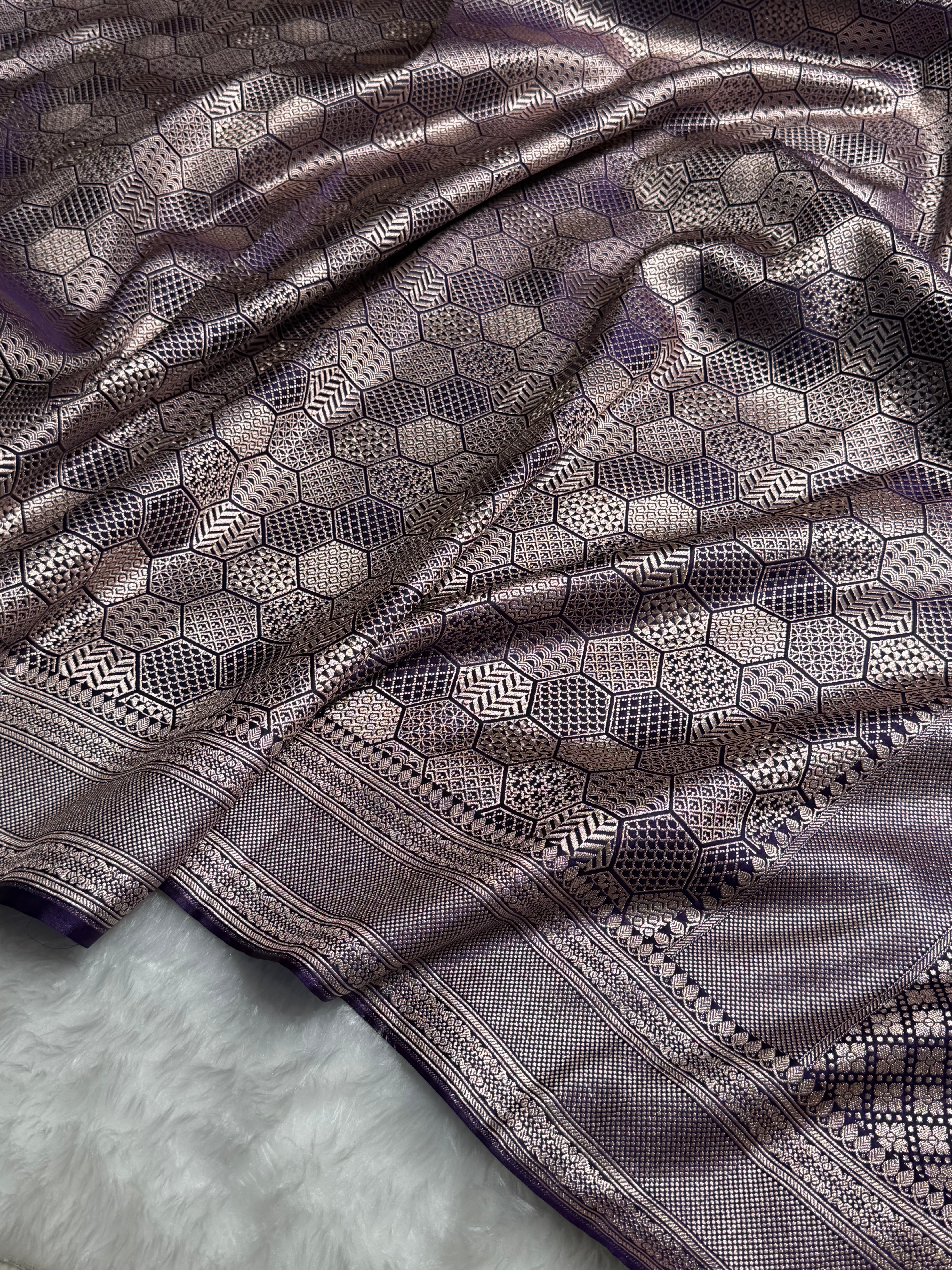 Purple Shades Brocade Mashru Silk Saree MS85