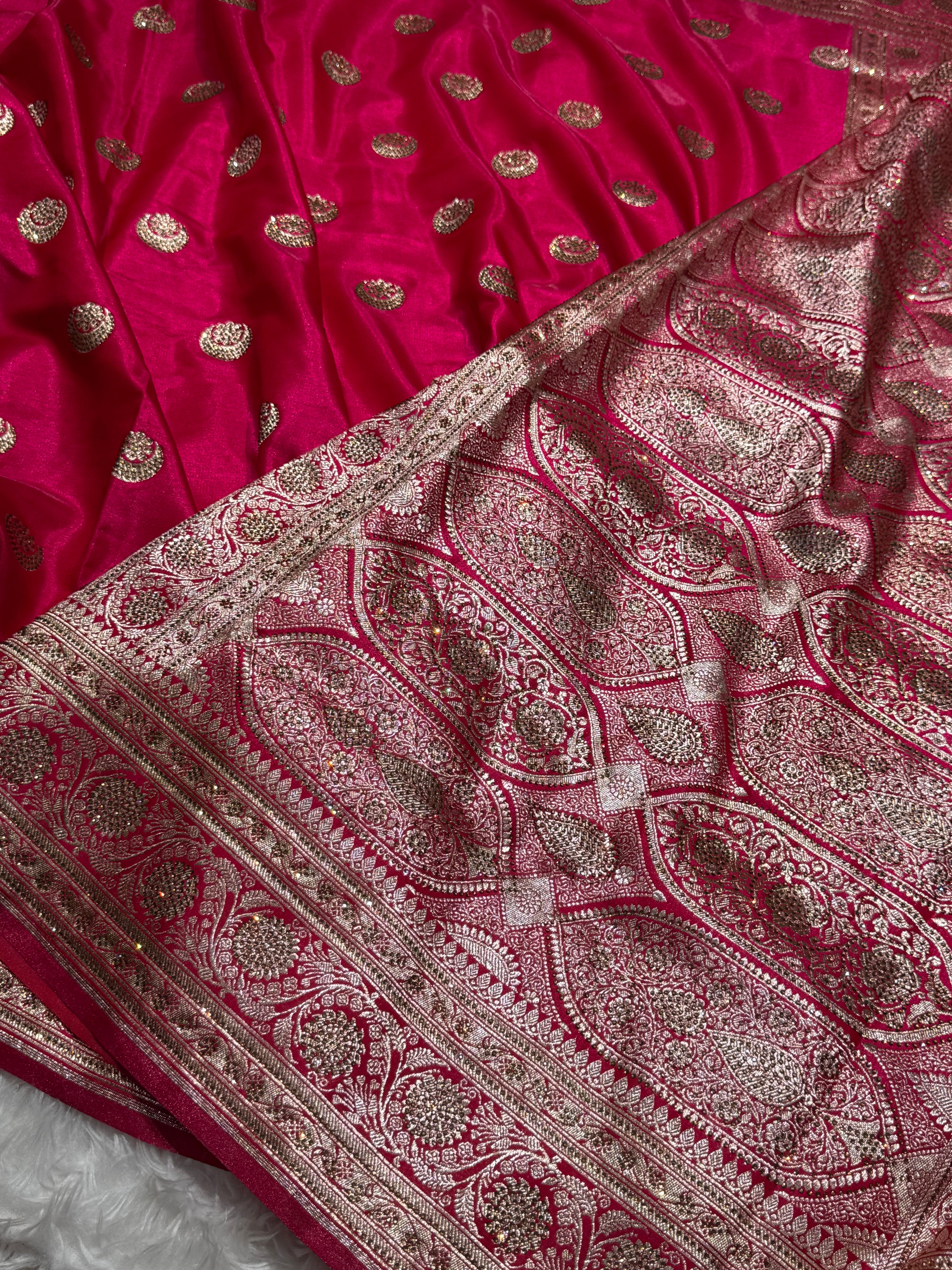 Pink Chand Tara Boota Wih Swarovski Work