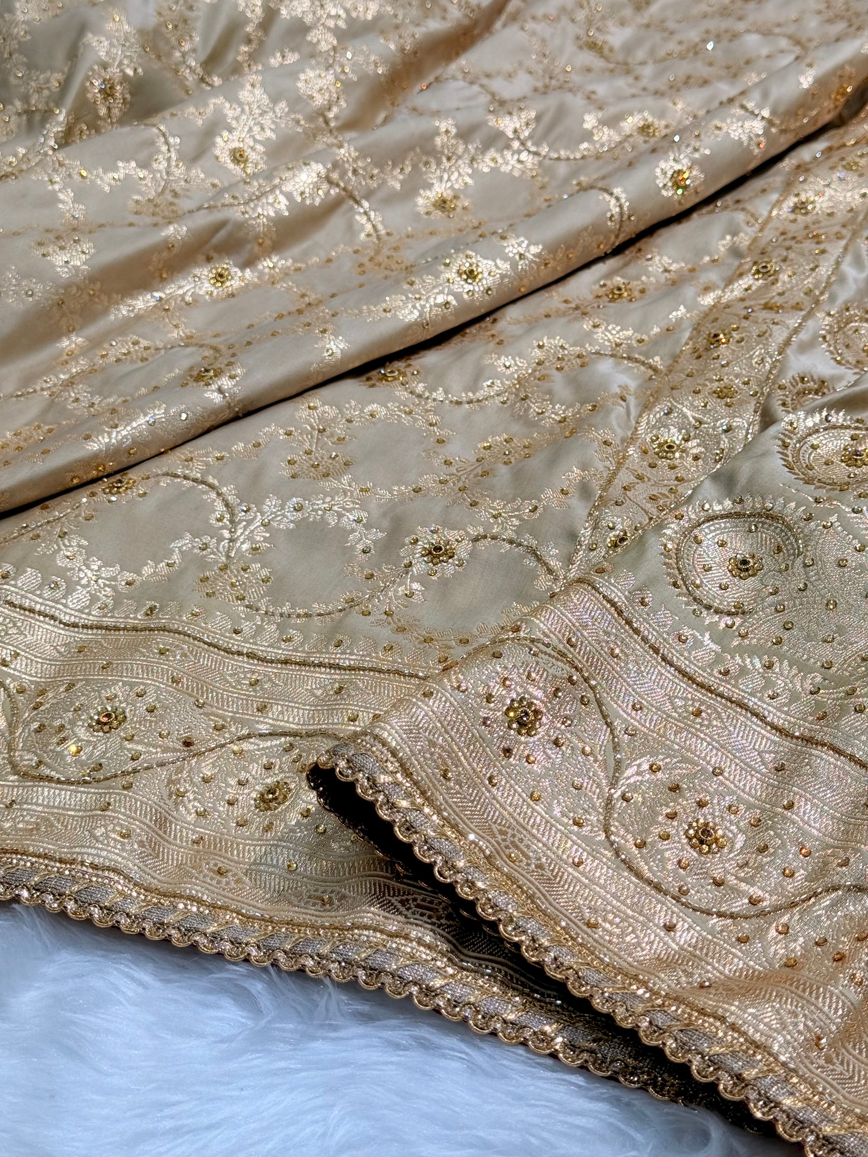 Bridal Beige Jaal with Ari and Stone
