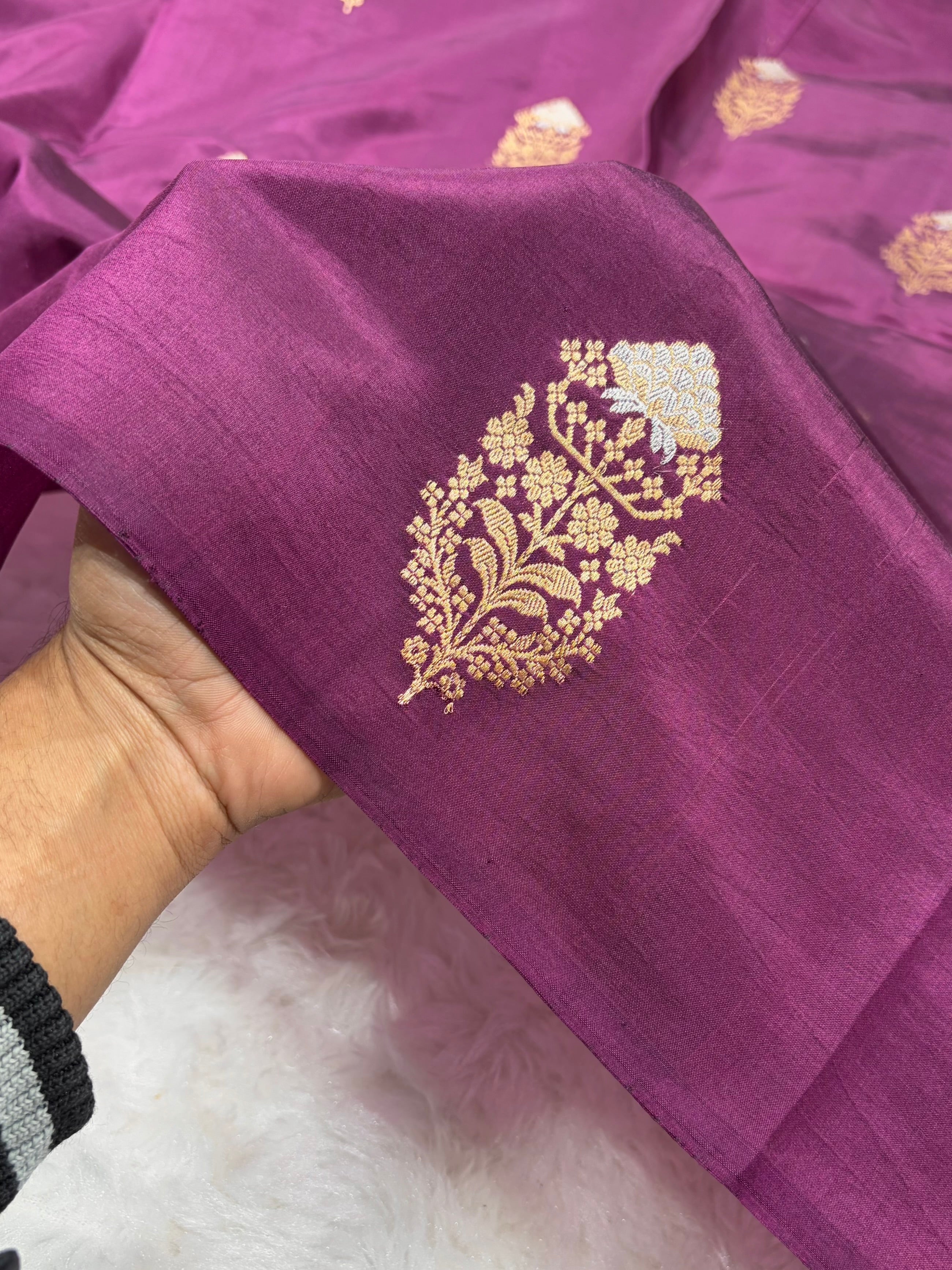Wine Shades Handwoven Pure Paper Silk RM-51