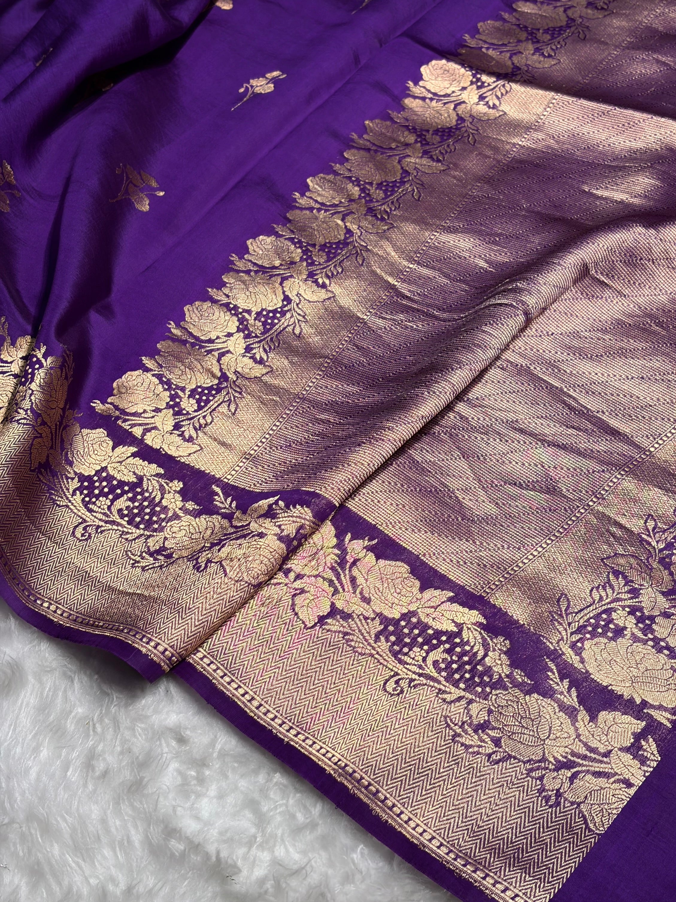 Purple Shades Handwoven Pure Raw Mango Silk RM-55